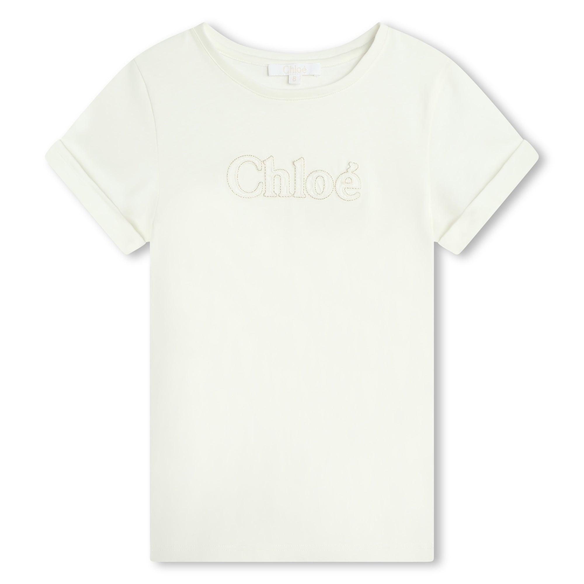 Girls White Logo Cotton T-Shirt
