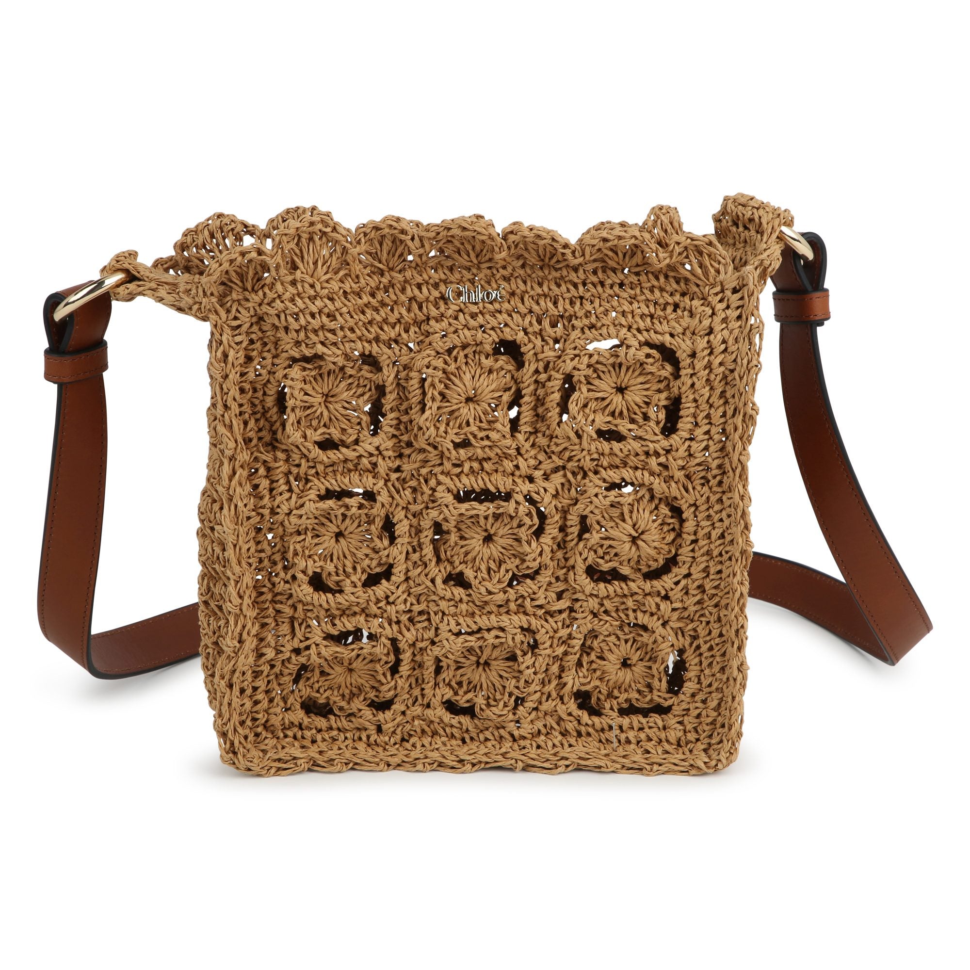 Girls Beige Raffia Shoulder Bag (21cm)