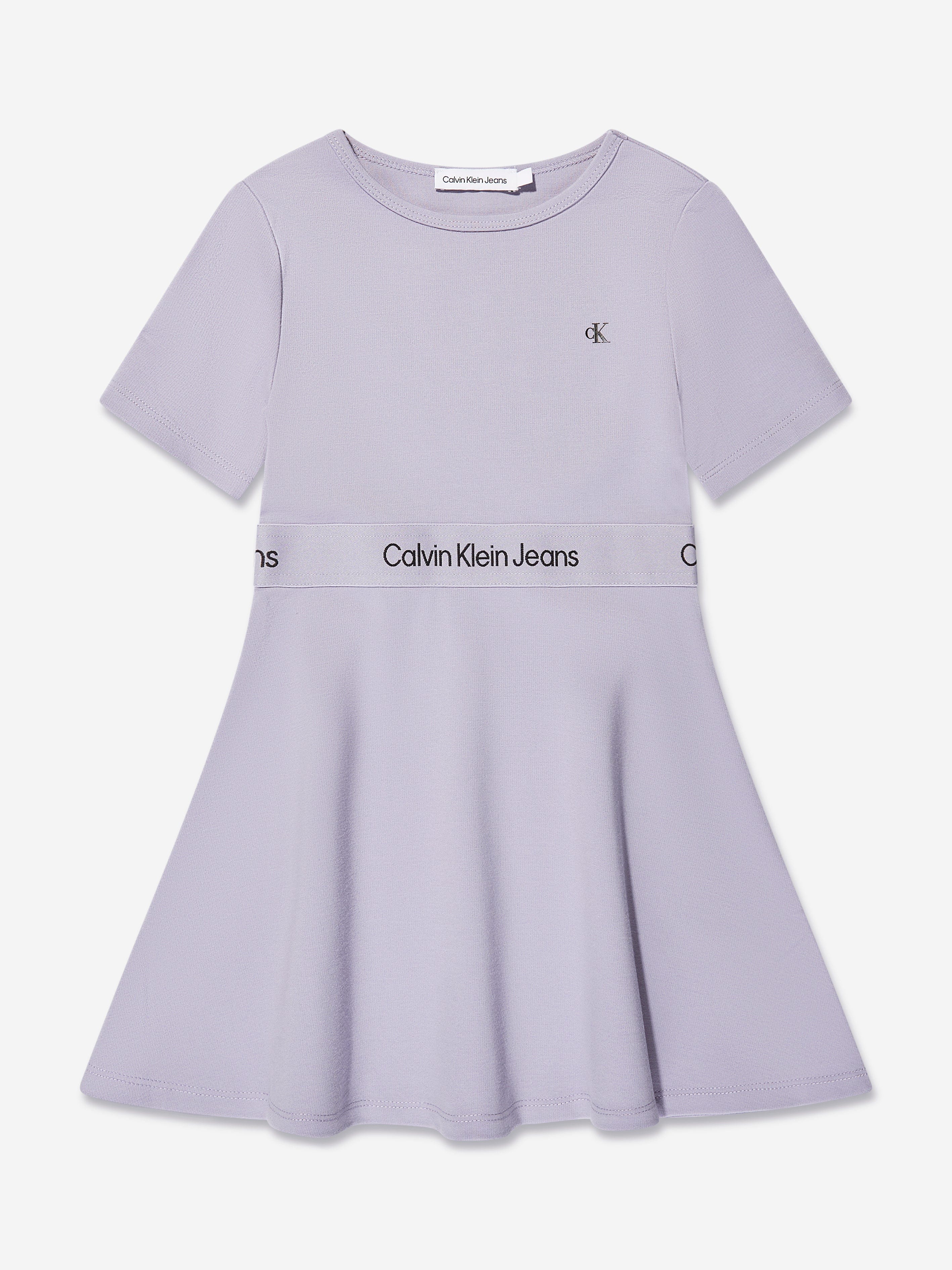 Calvin Klein Girls Punto Tape Dress in Lilac