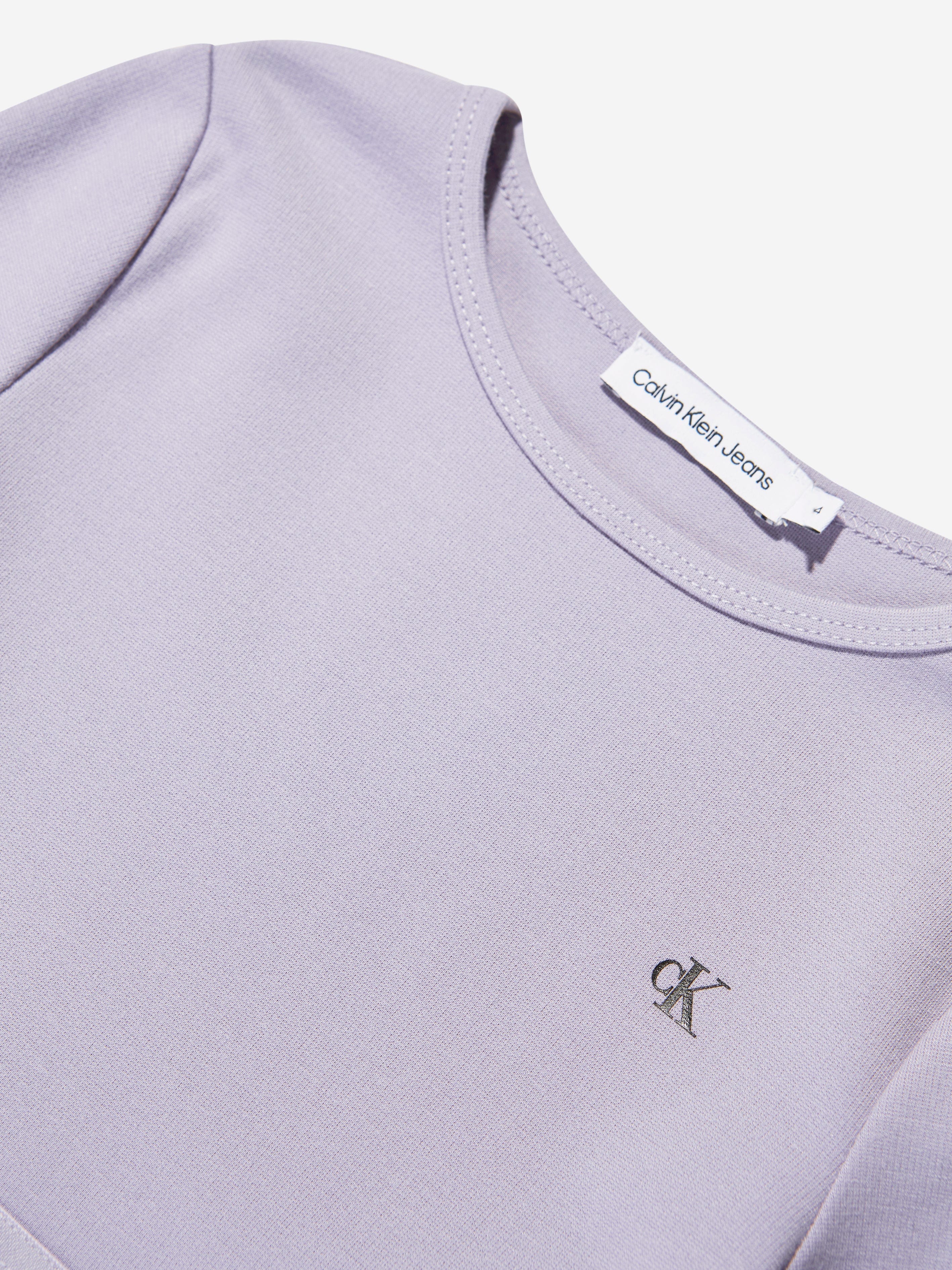 Calvin Klein Girls Punto Tape Dress in Lilac