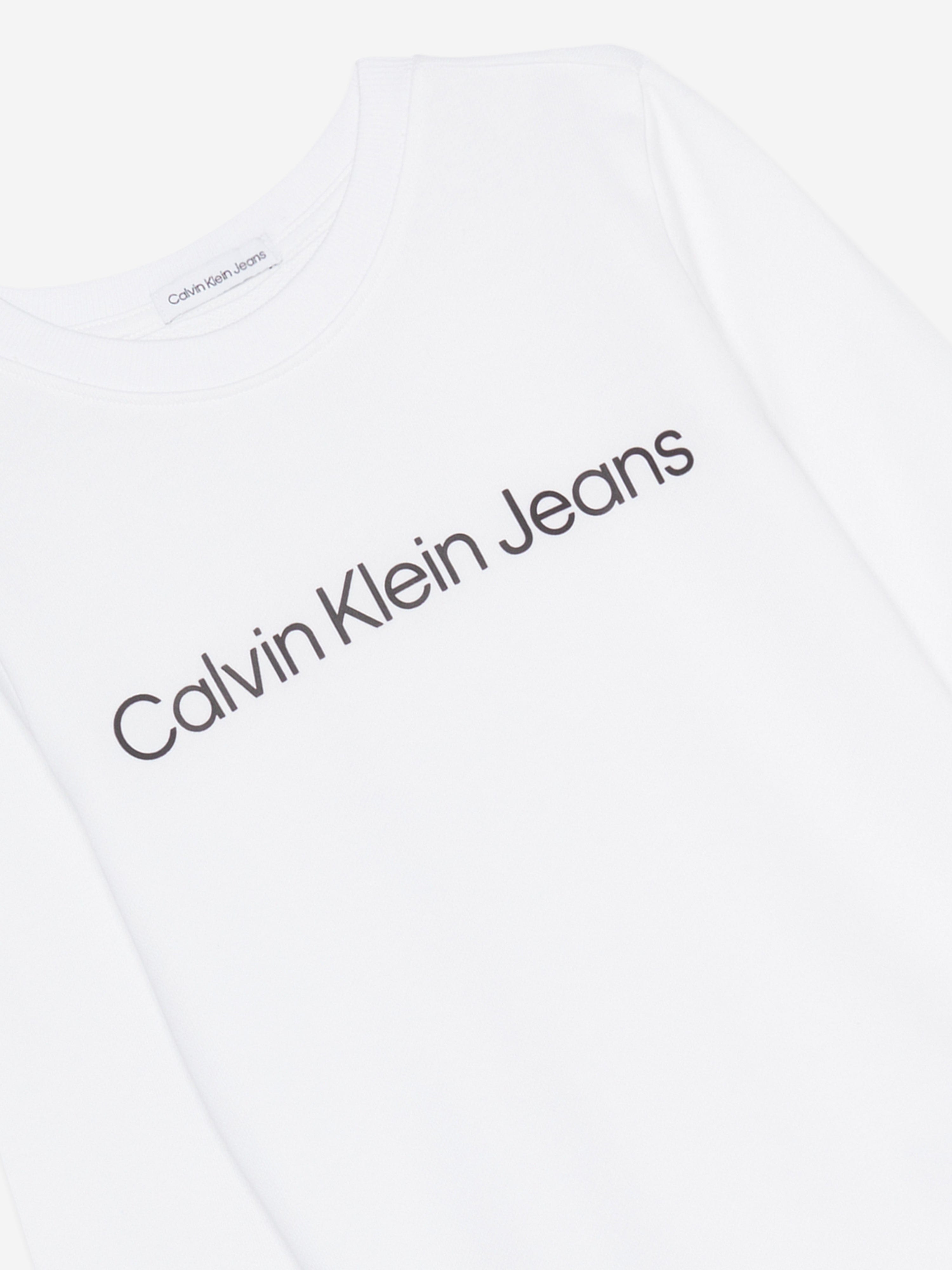 Calvin Klein Kids Logo Sweatshirt in White