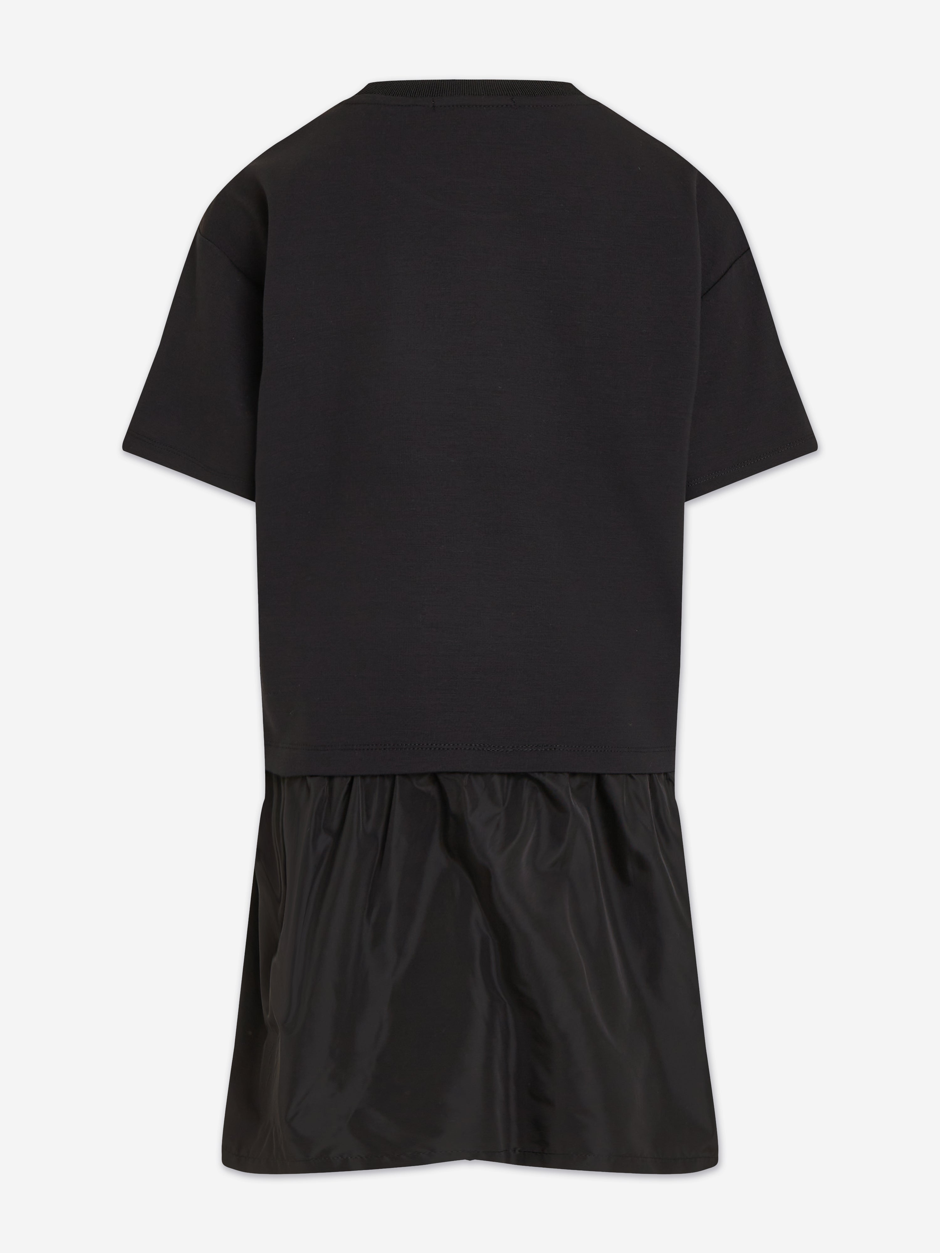 Calvin Klein Girls Mix Media Intarsia Dress in Black
