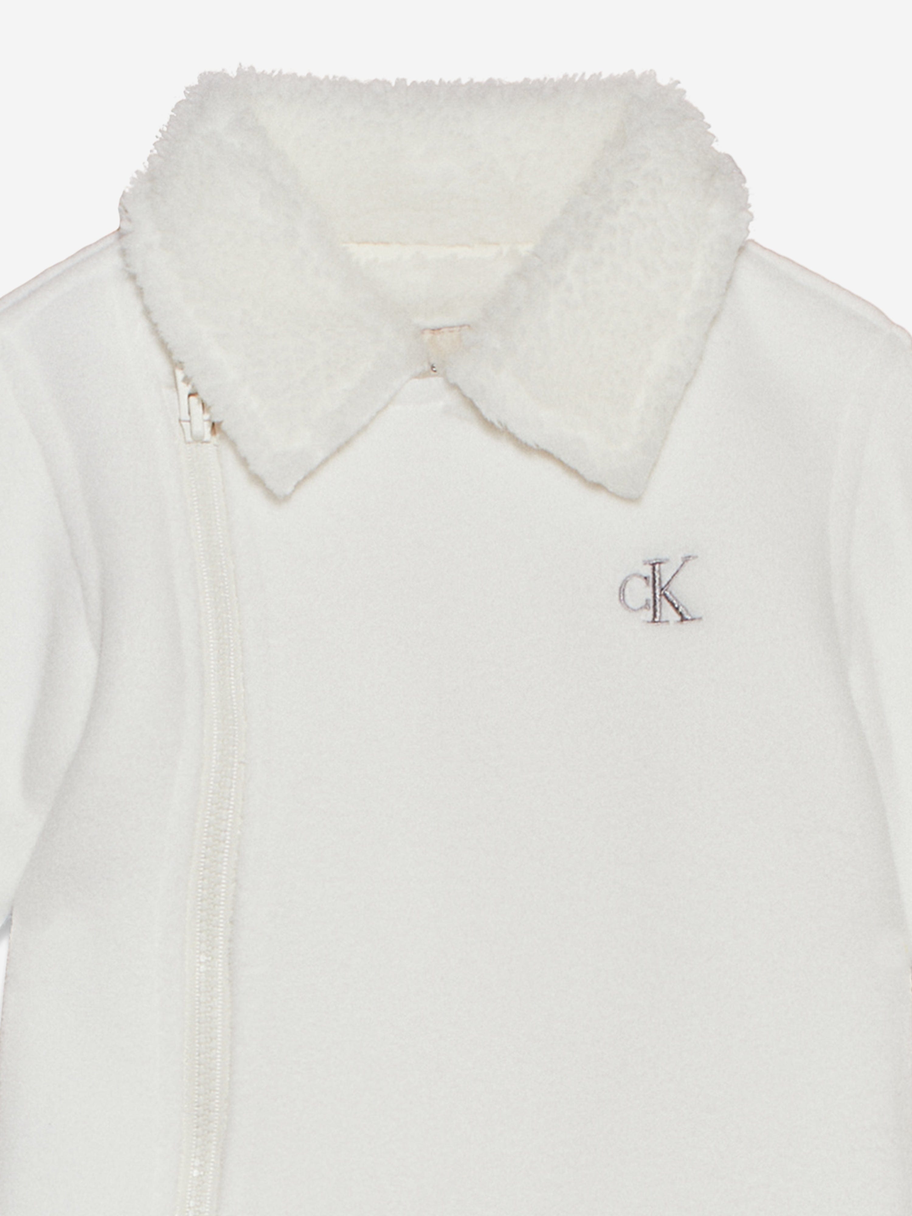 Calvin Klein Baby Sherpa Fleece Snowsuit in Ivory