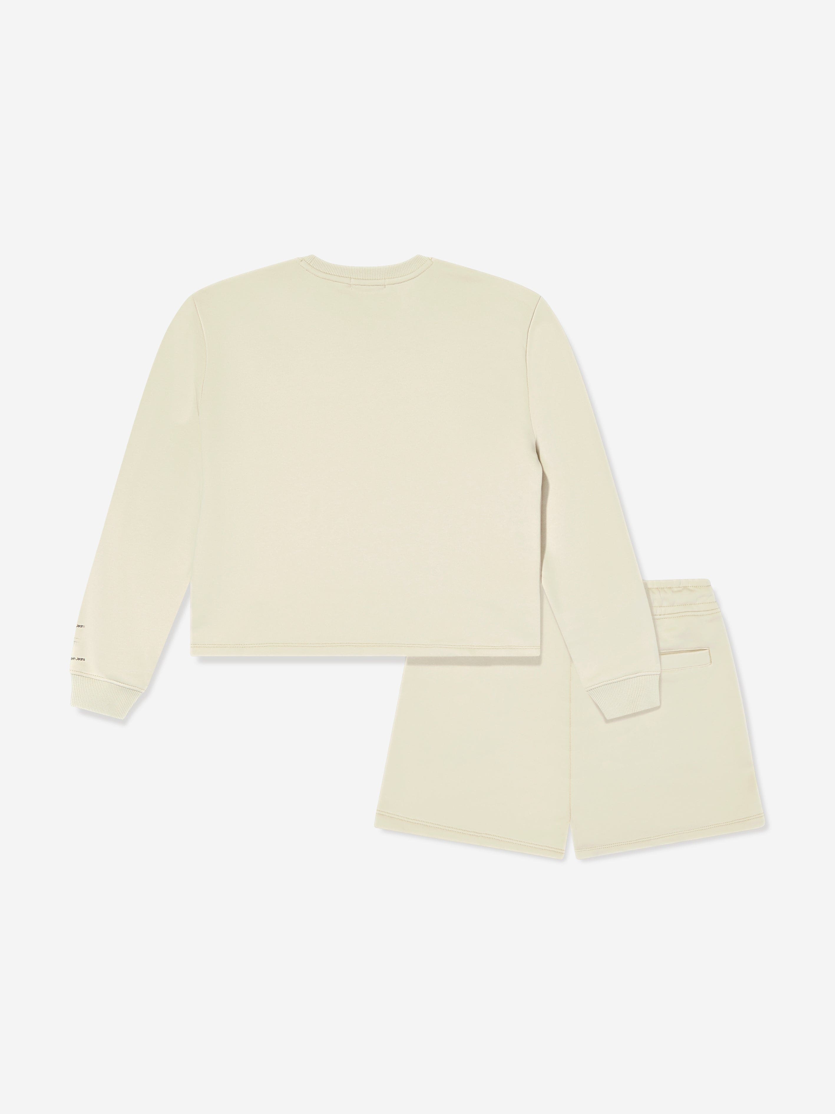 Calvin Klein Girls CK Logo Sweatshirt and Shorts Set in Green