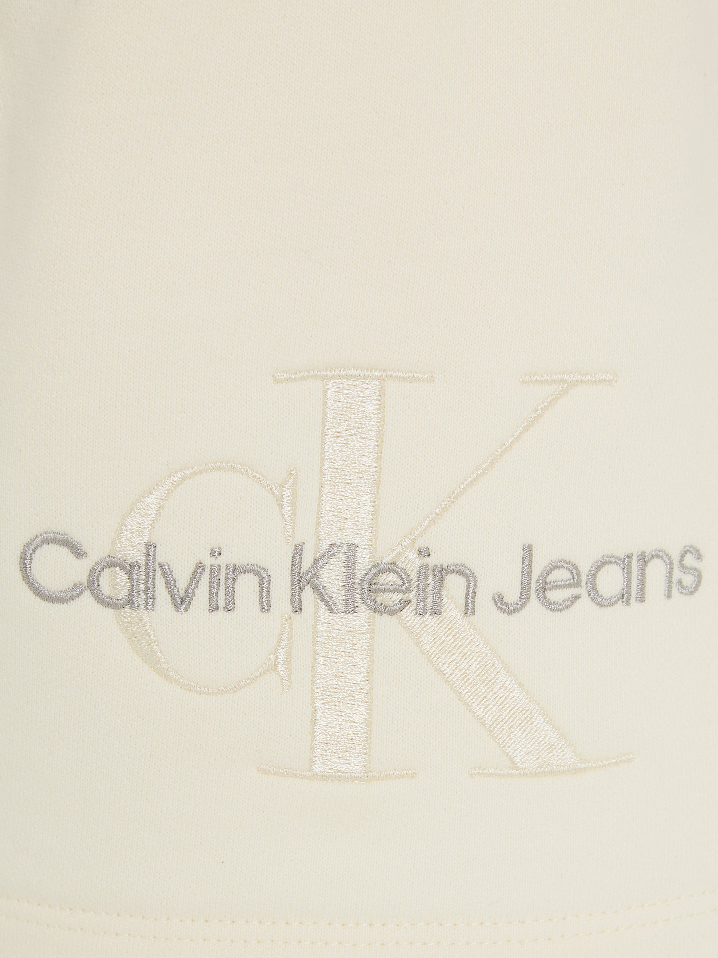 Calvin Klein Girls Monogram Embroidered Shorts in Beige