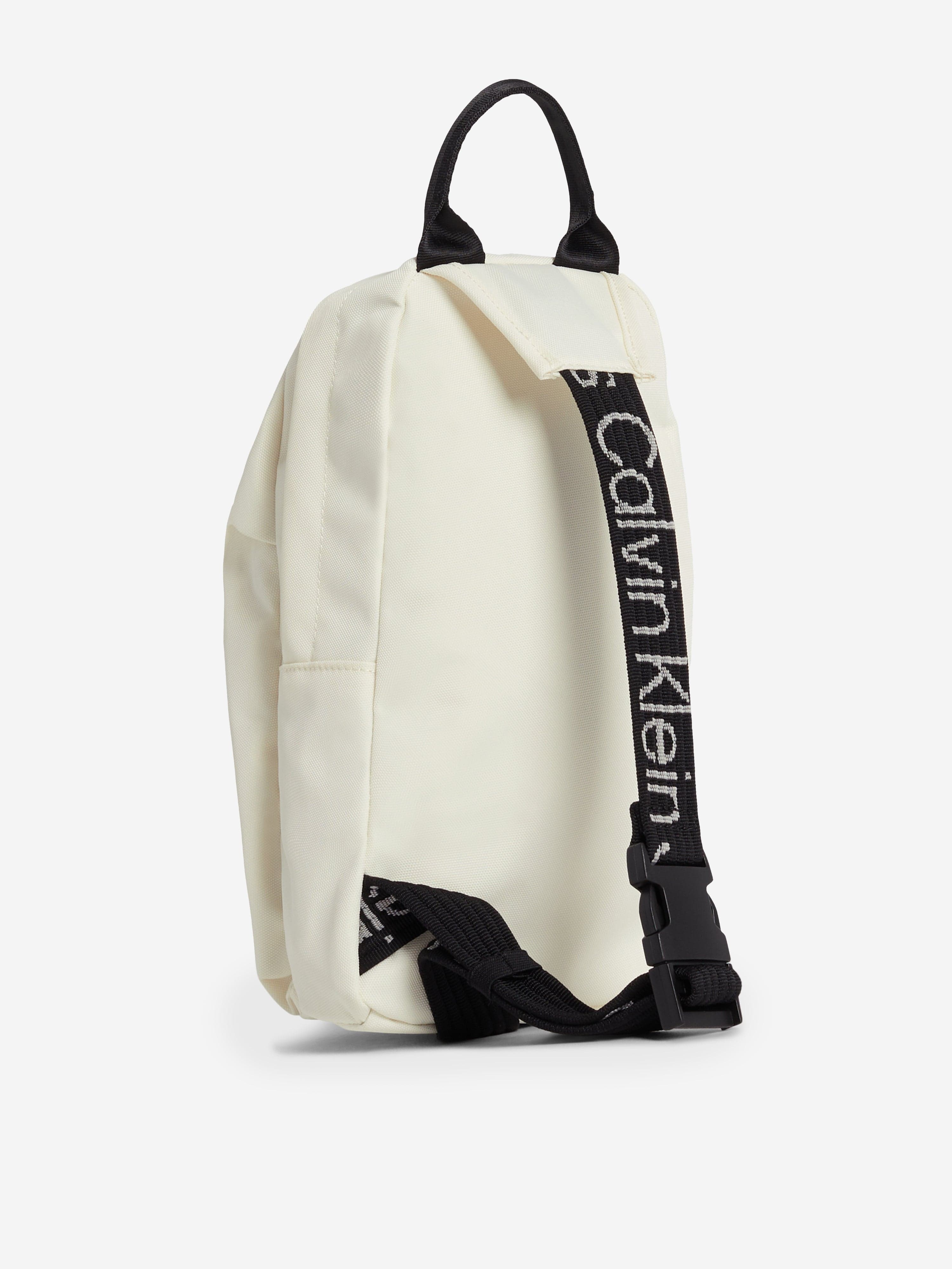 Calvin Klein Kids Logo Intarsia Crossbody in Beige