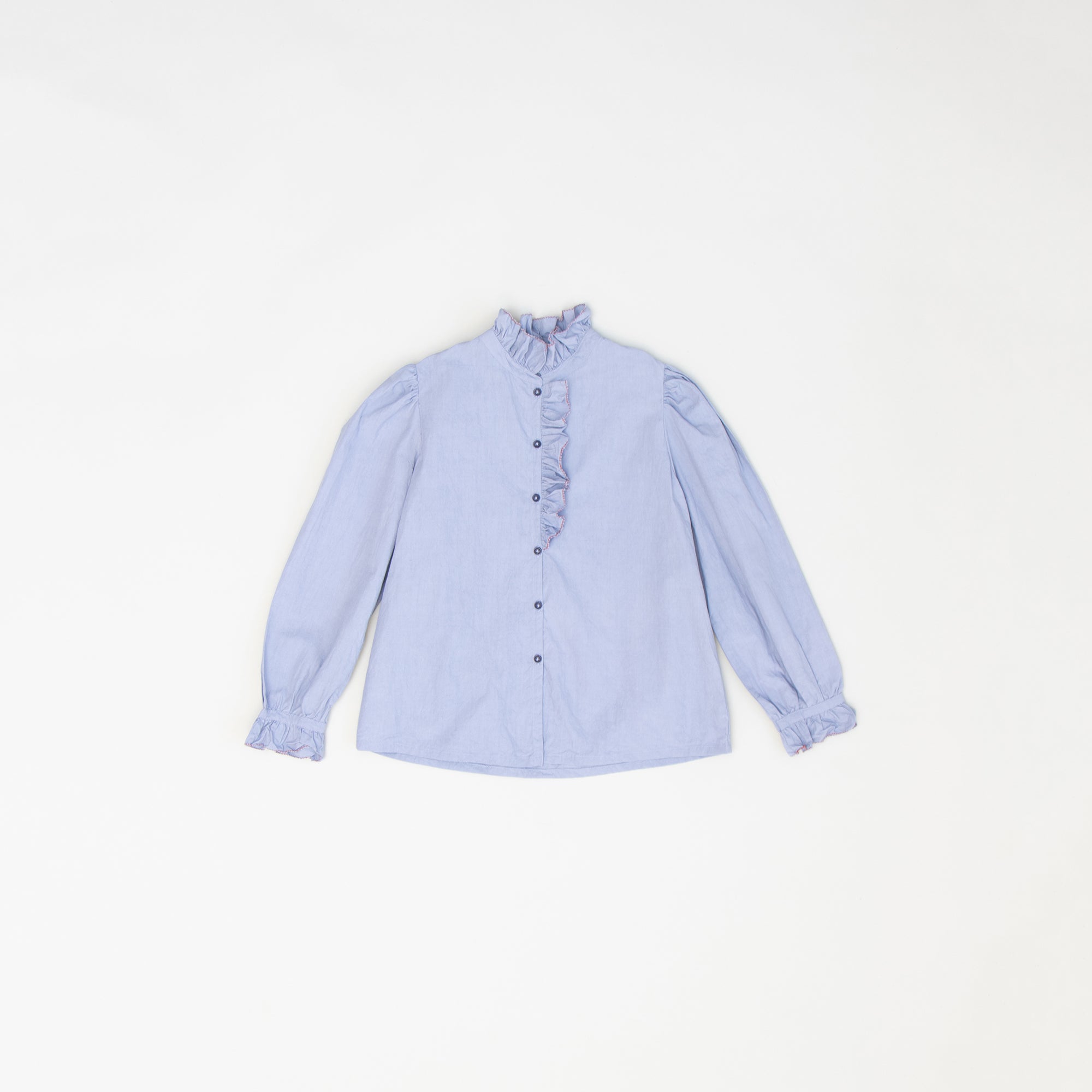 Girls Blue Cotton Shirt