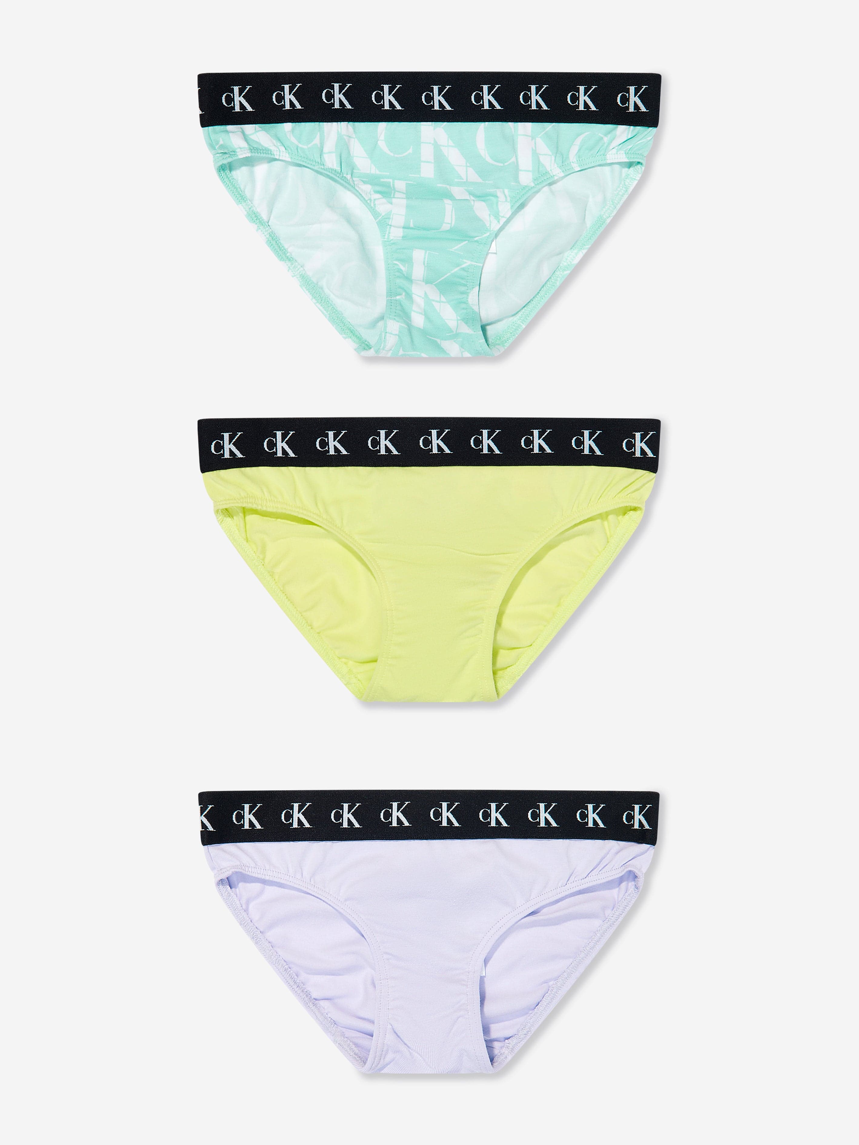 Calvin Klein Girls 3 Pack Bikini Knickers Set in Multicolour
