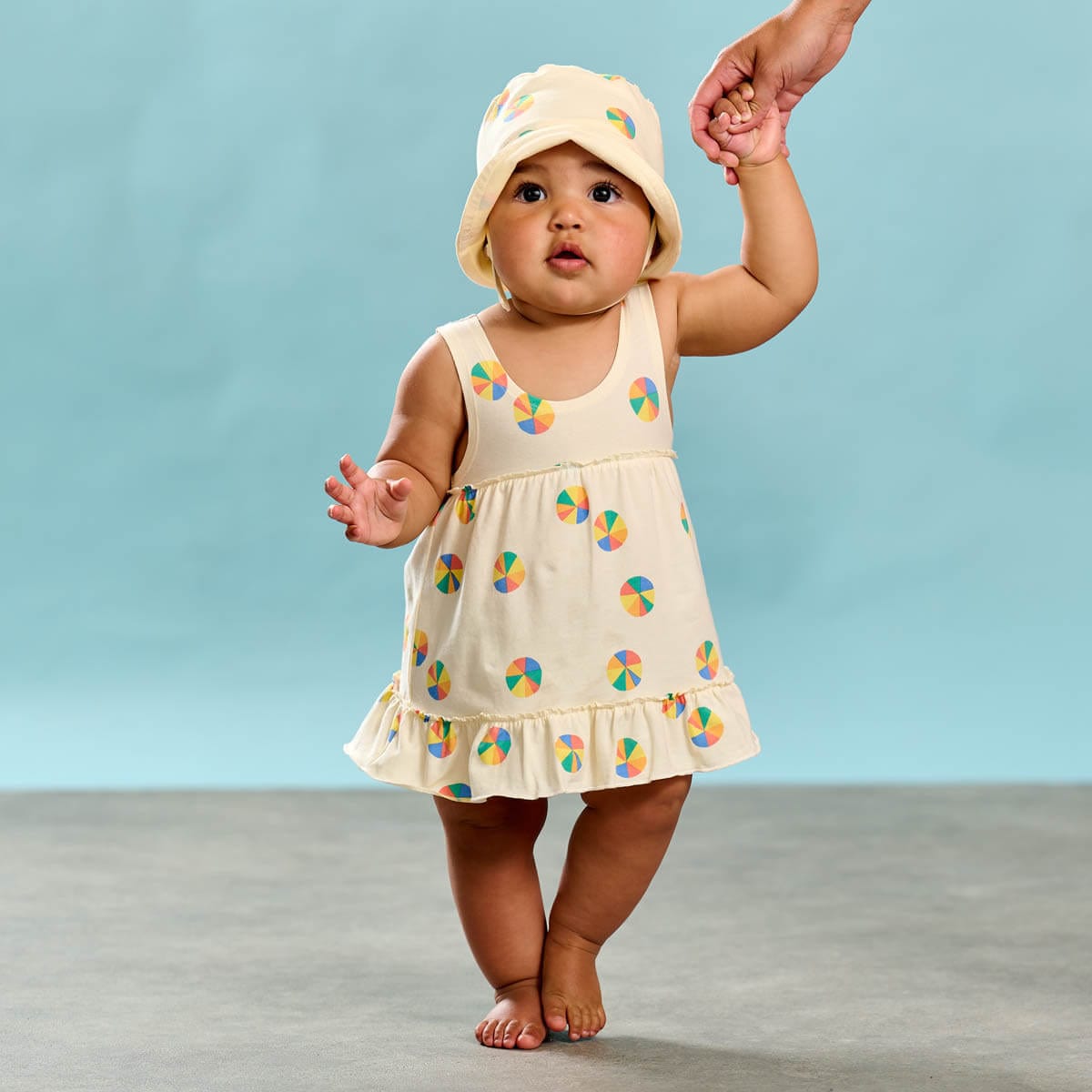 The Bonnie Mob Girls Parasol Sun Dress in Ivory