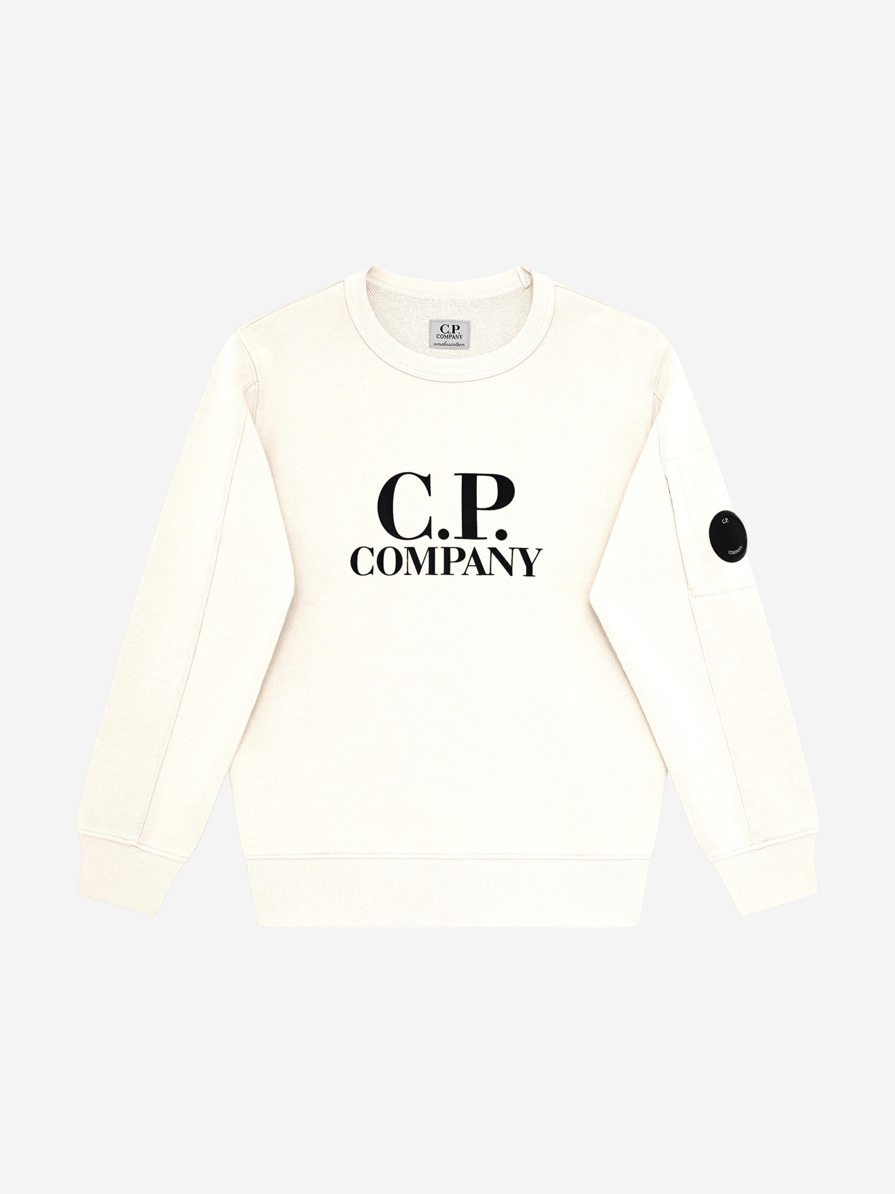 C.P. Company Boys Logo Sweatshirt in Ivory