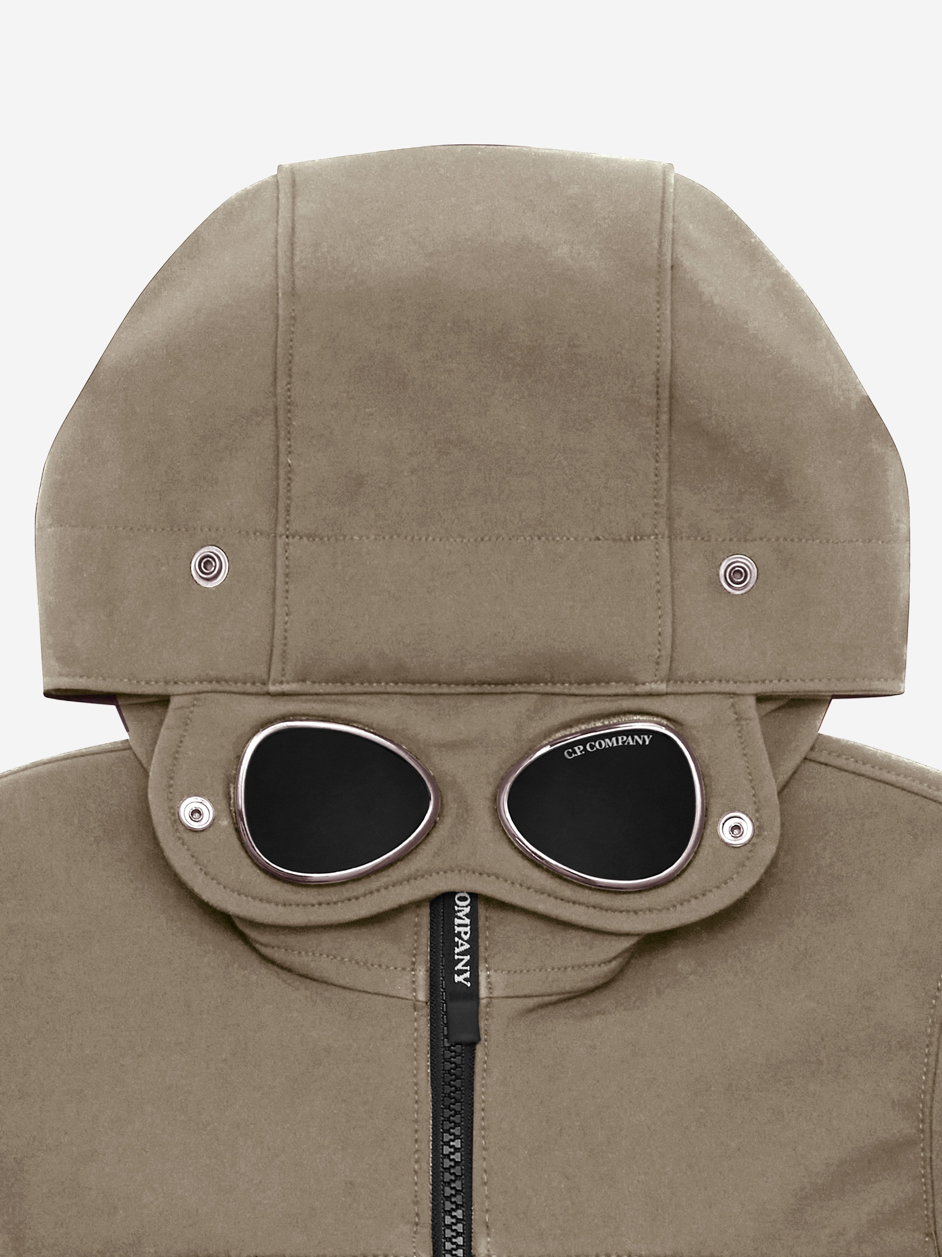 C.P. Company Boys Hooded Goggle Jacket in Brown