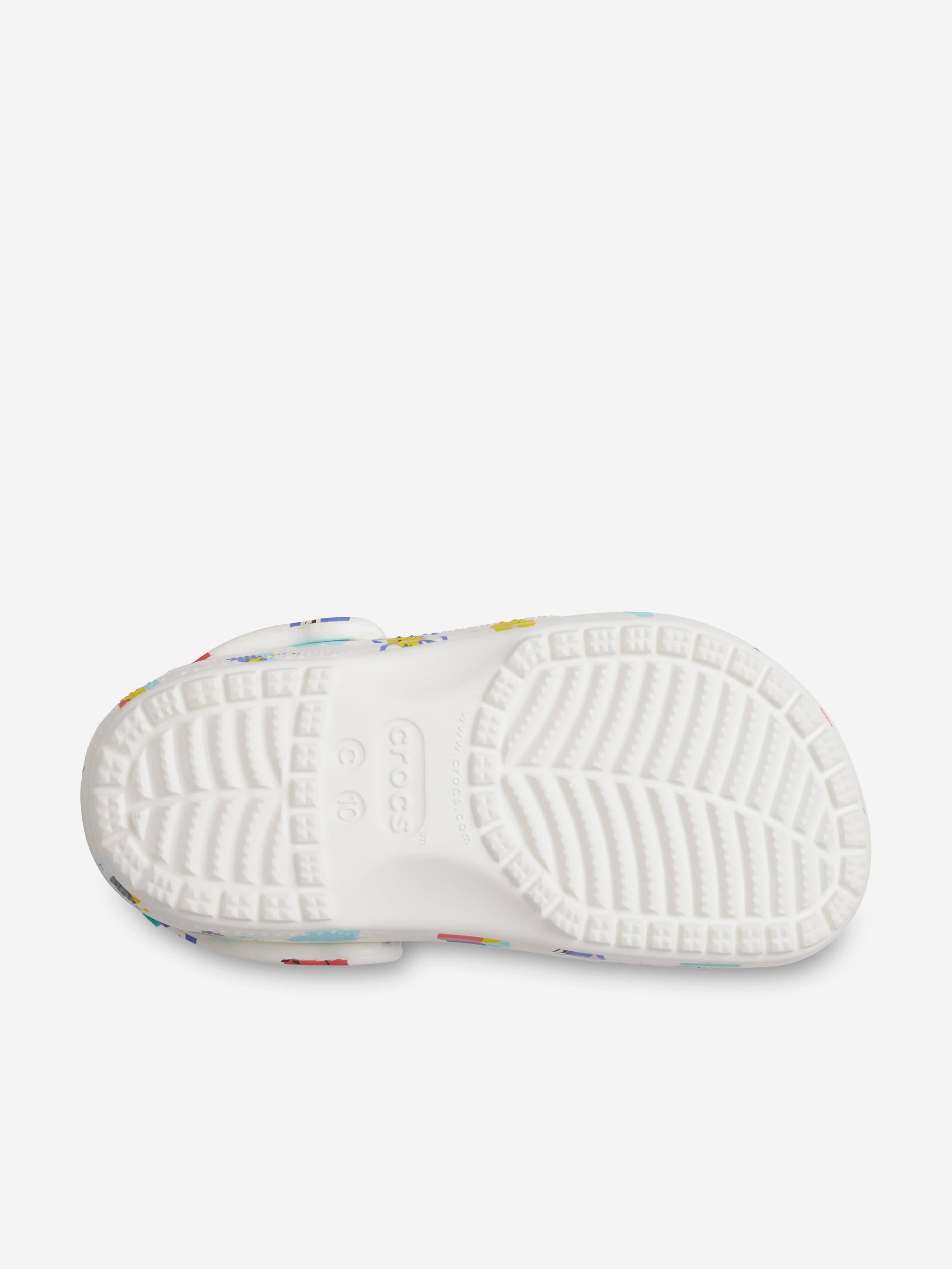 Kids Classic Doodle Print Clog in White