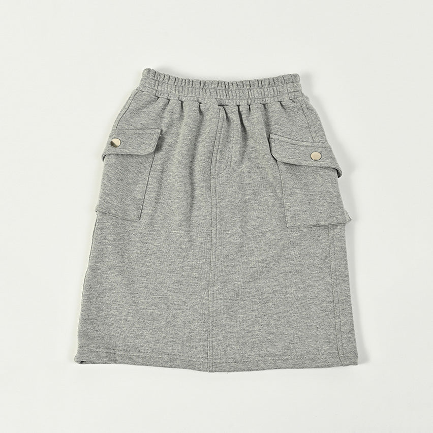 Girls Grey Cotton Skirt
