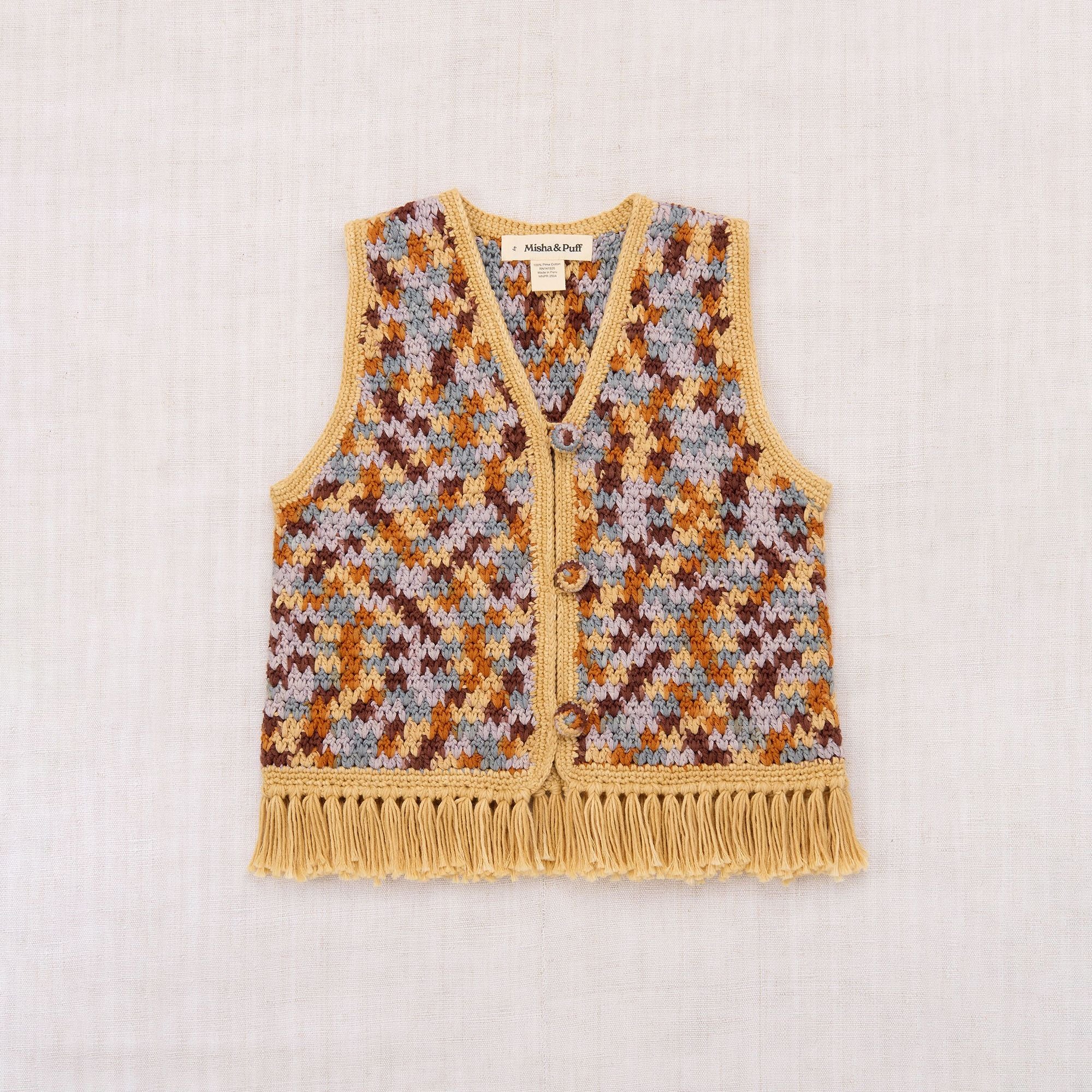 Boys & Girls Multicolor Crochet Vest