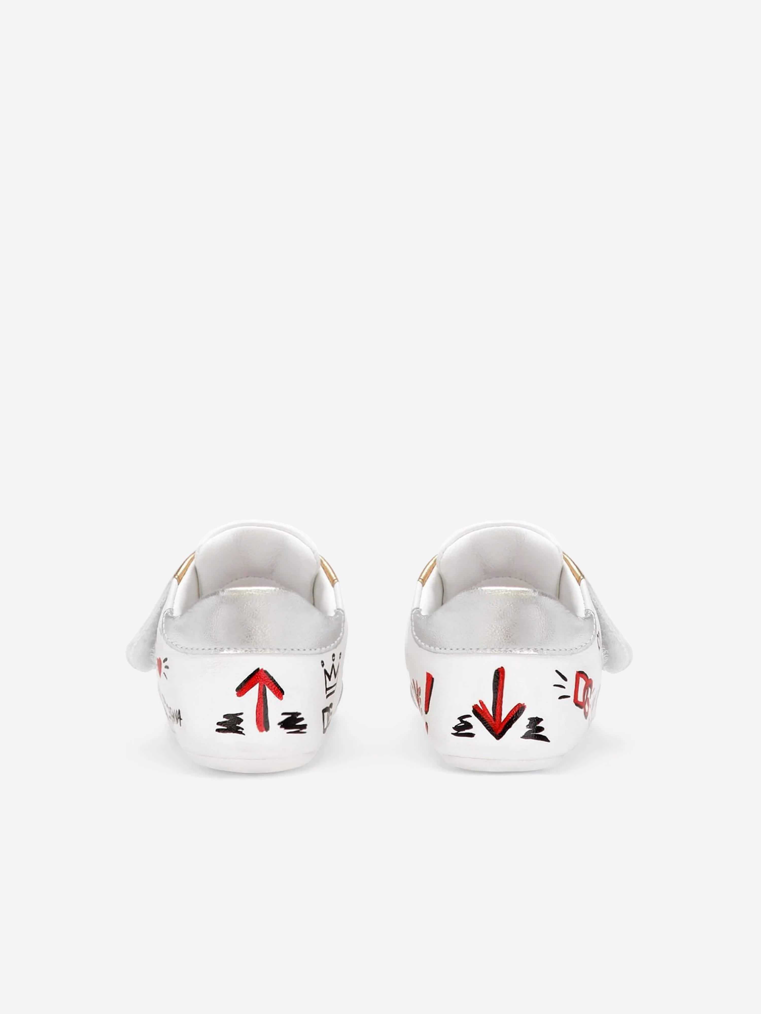 Dolce & Gabbana Baby Girls Leather Pre-Walker Trainers in White