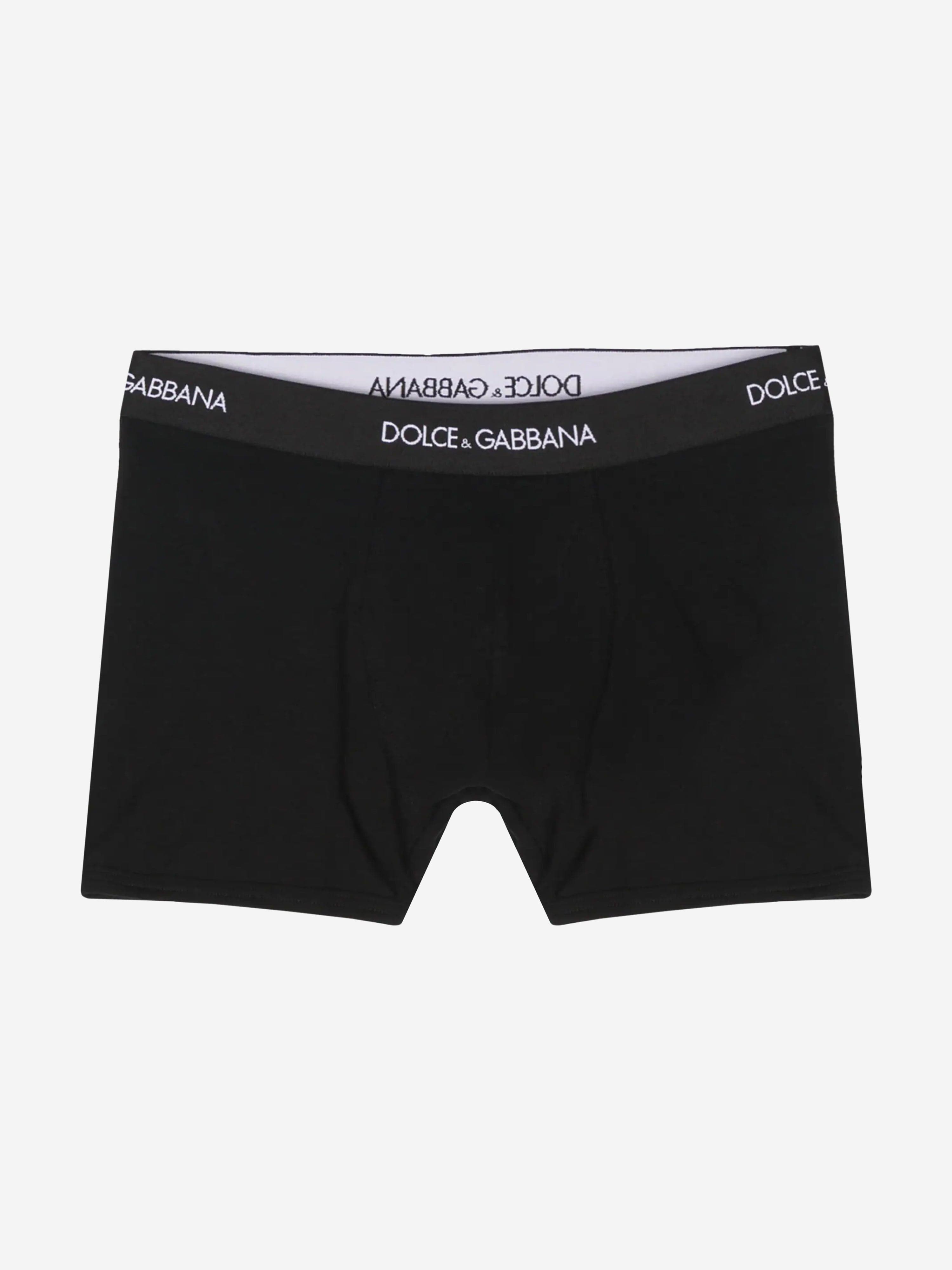 Dolce & Gabbana Boys 2 Pack Boxer Shorts Set in Black