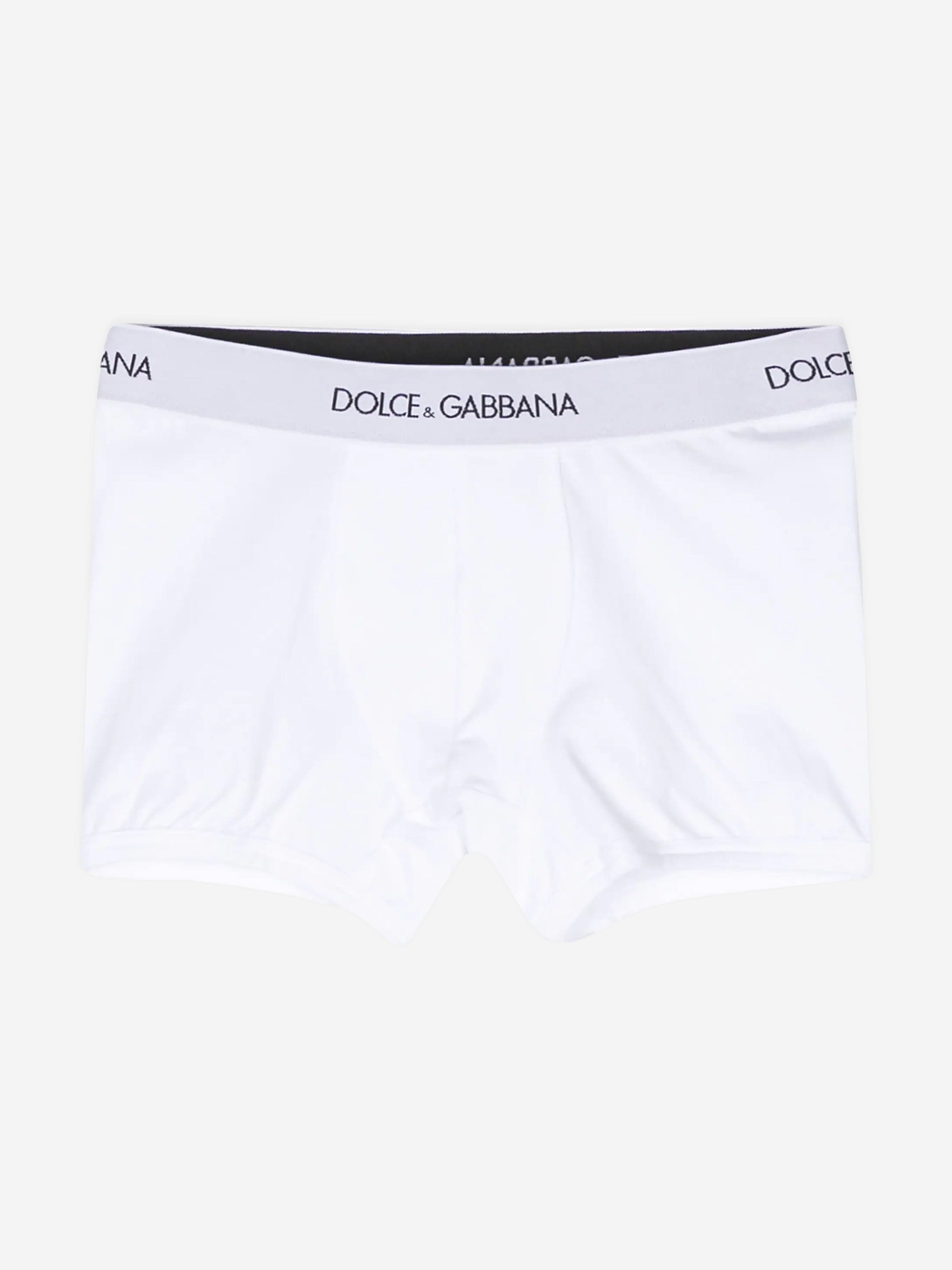 Dolce & Gabbana Boys 2 Pack Boxer Shorts Set in White