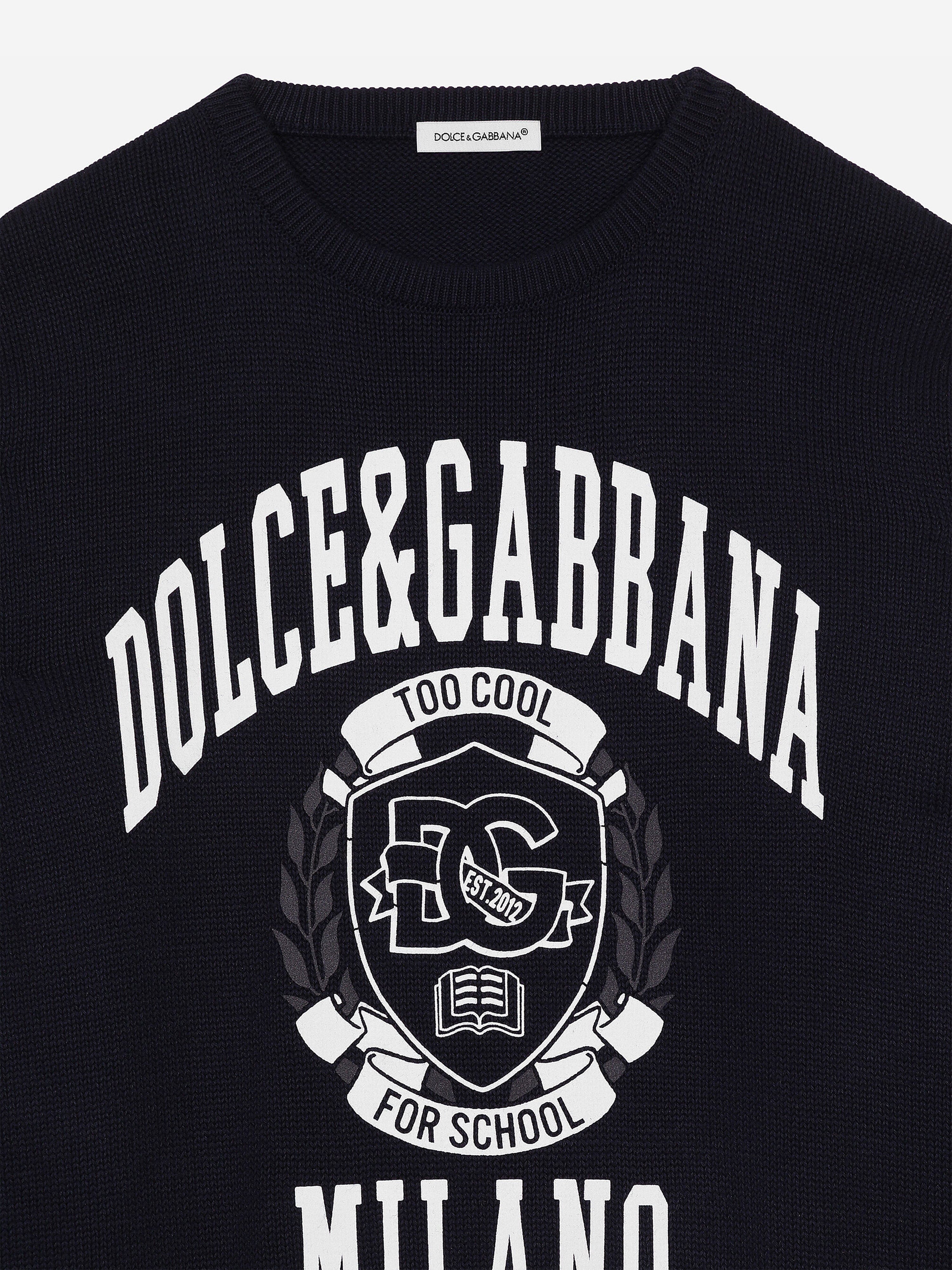 Dolce & Gabbana Boys Milano Logo Sweatshirt in Navy