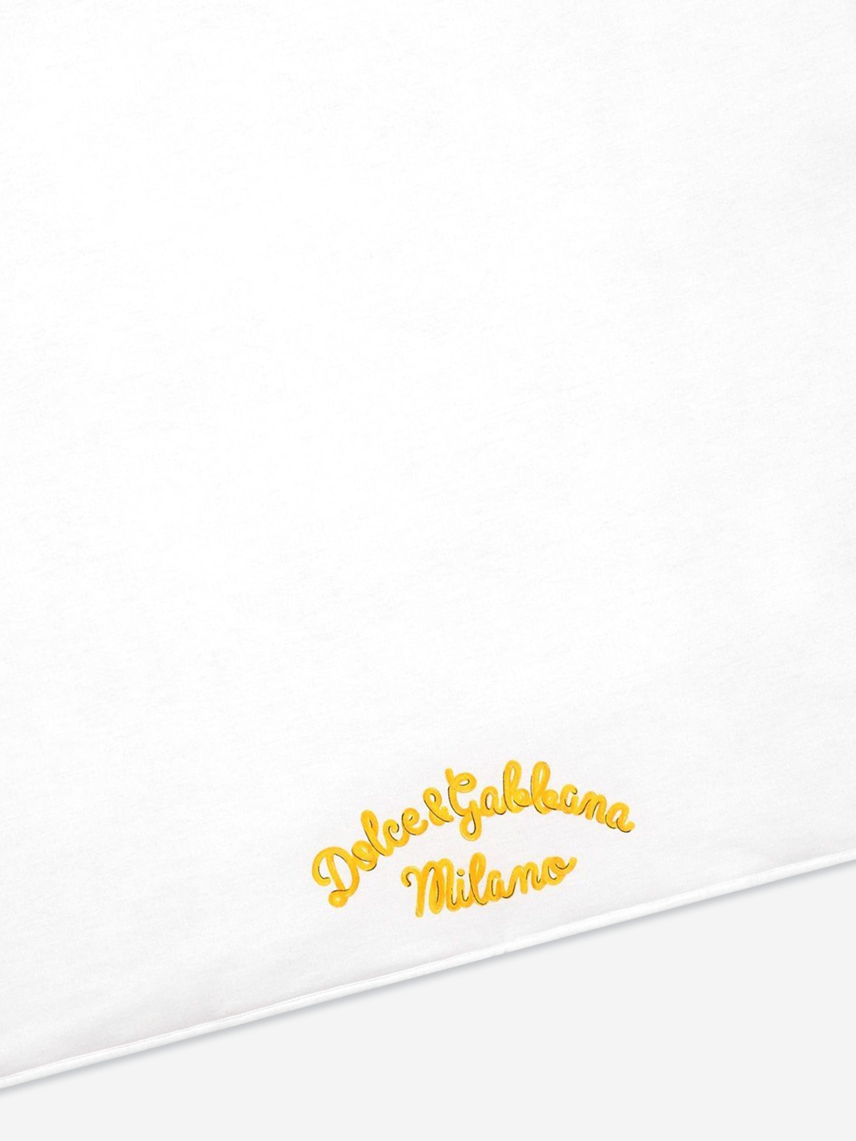 Dolce & Gabbana Baby Maiolica Print Blanket in Yellow