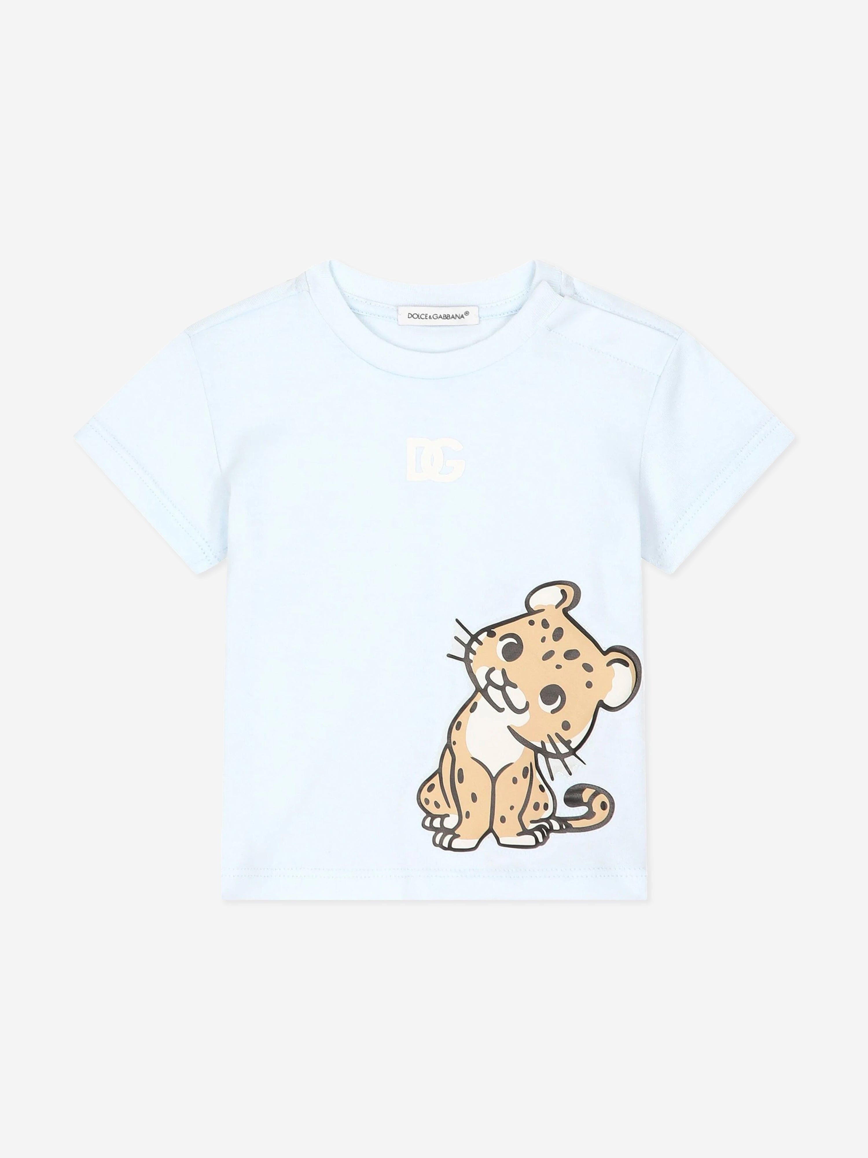 Dolce & Gabbana Baby Boys Leopard T-Shirt in Blue