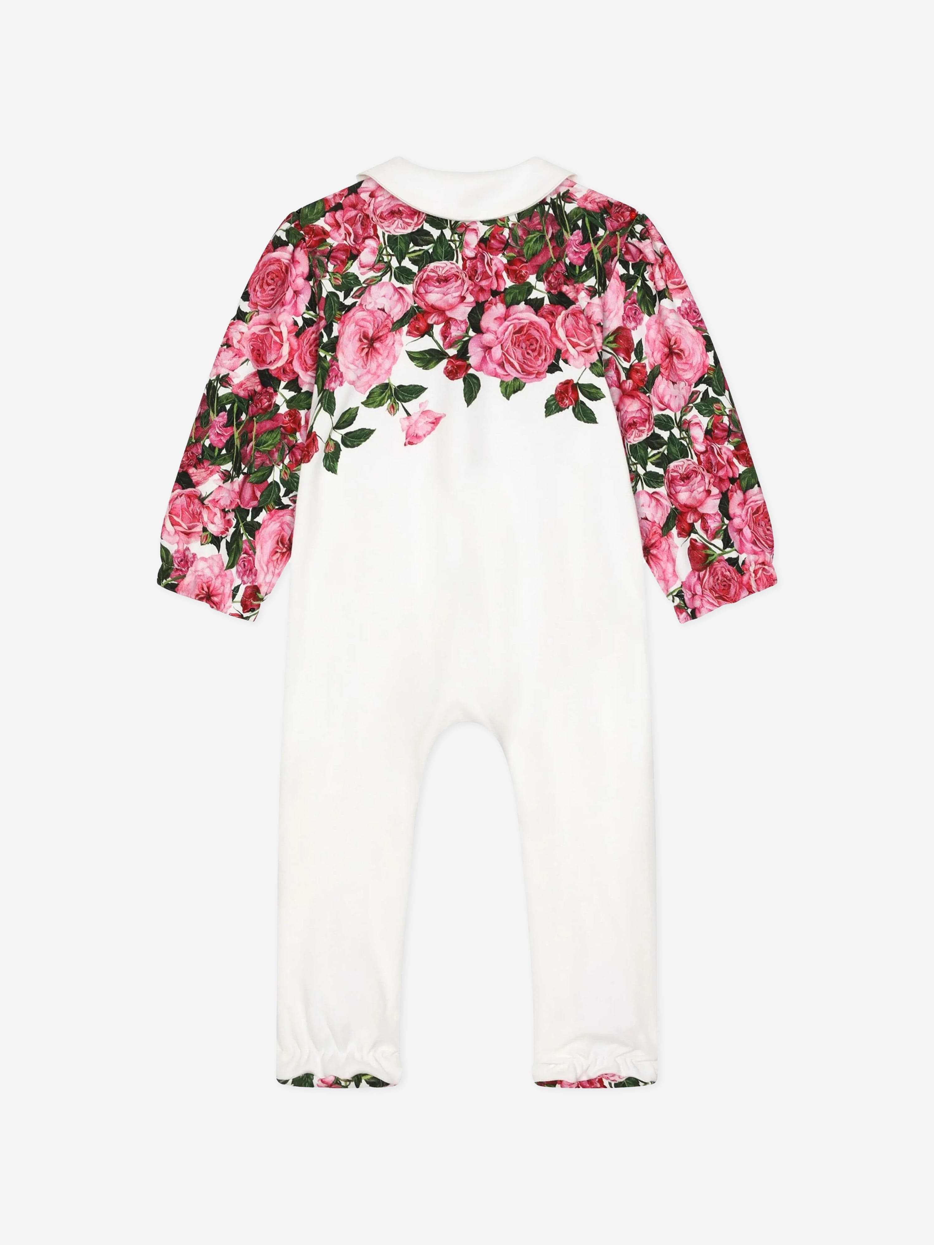 Dolce & Gabbana Baby Girls Rose Babygrow Gift Set in White