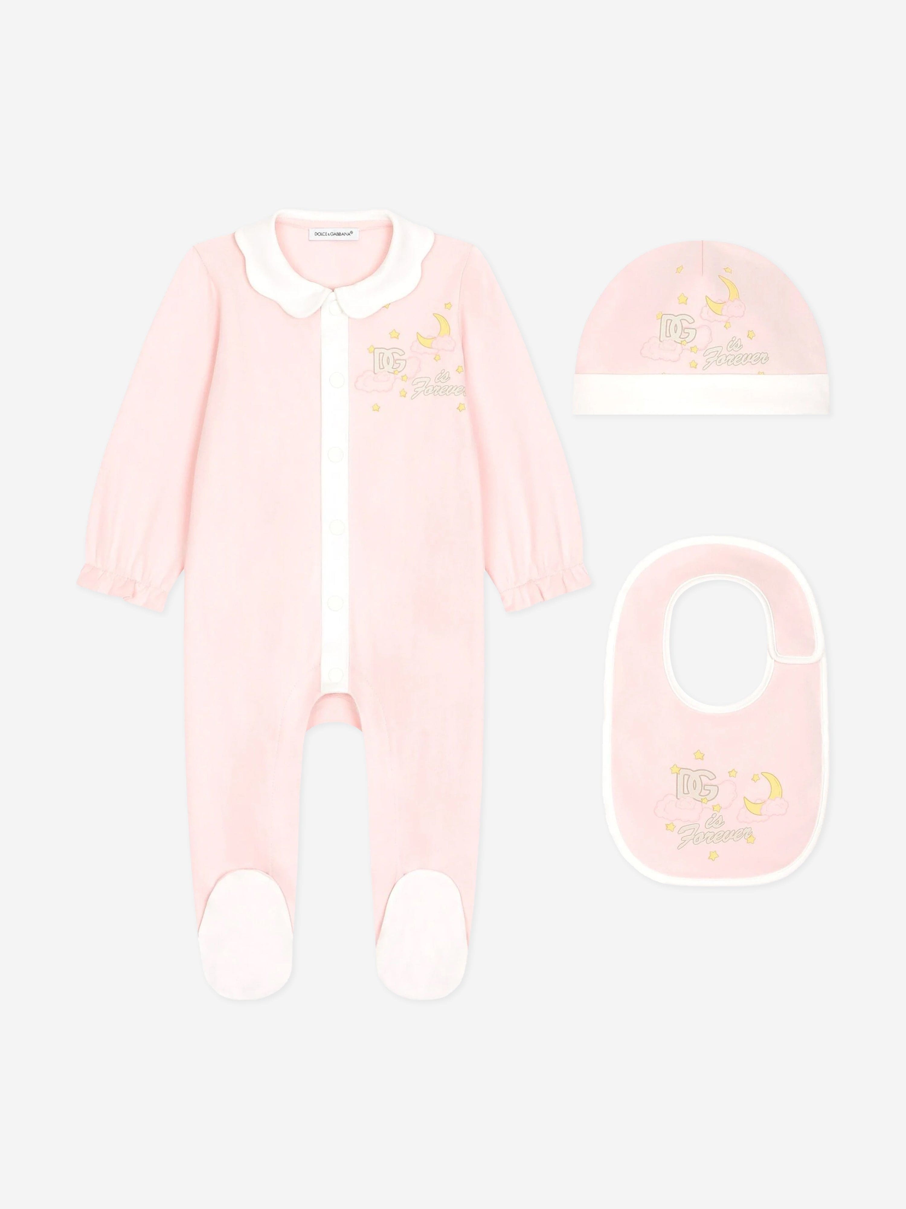 Dolce & Gabbana Baby Girls Babygrow Gift Set in Pink