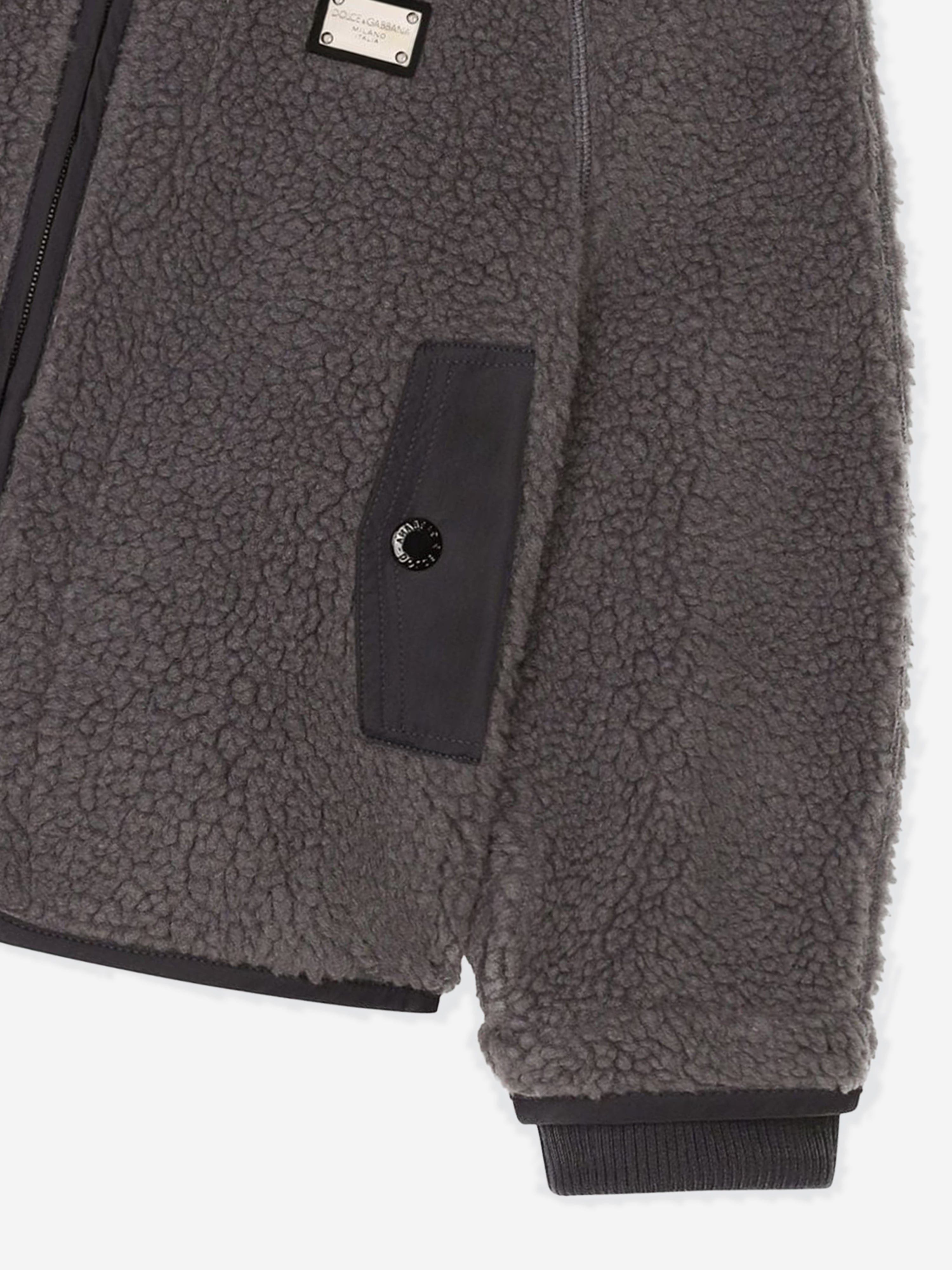 Dolce & Gabbana Boys Faux Shearling Jacket in Grey