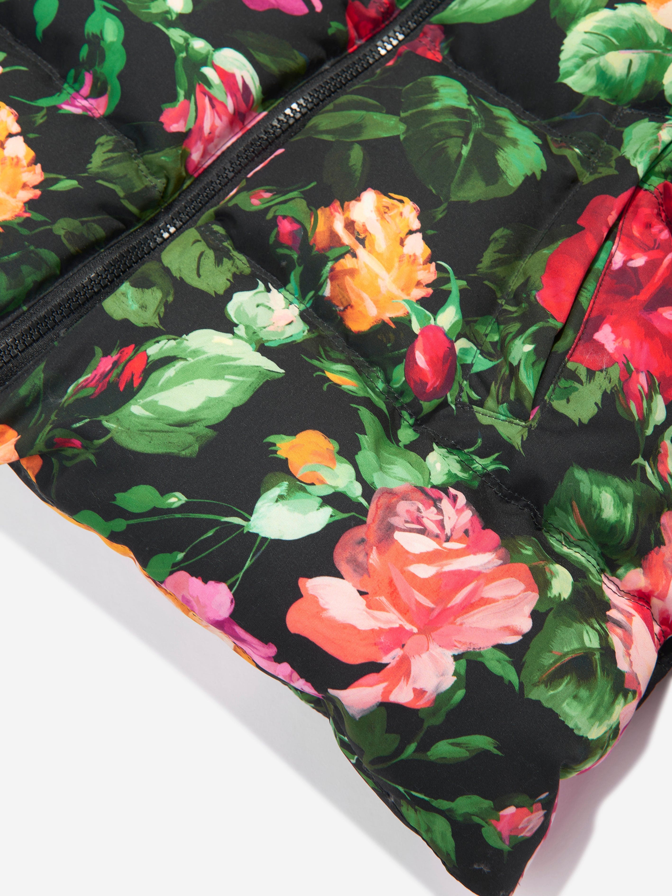 Dolce & Gabbana Girls Down Padded Rose Jacket in Multicolour