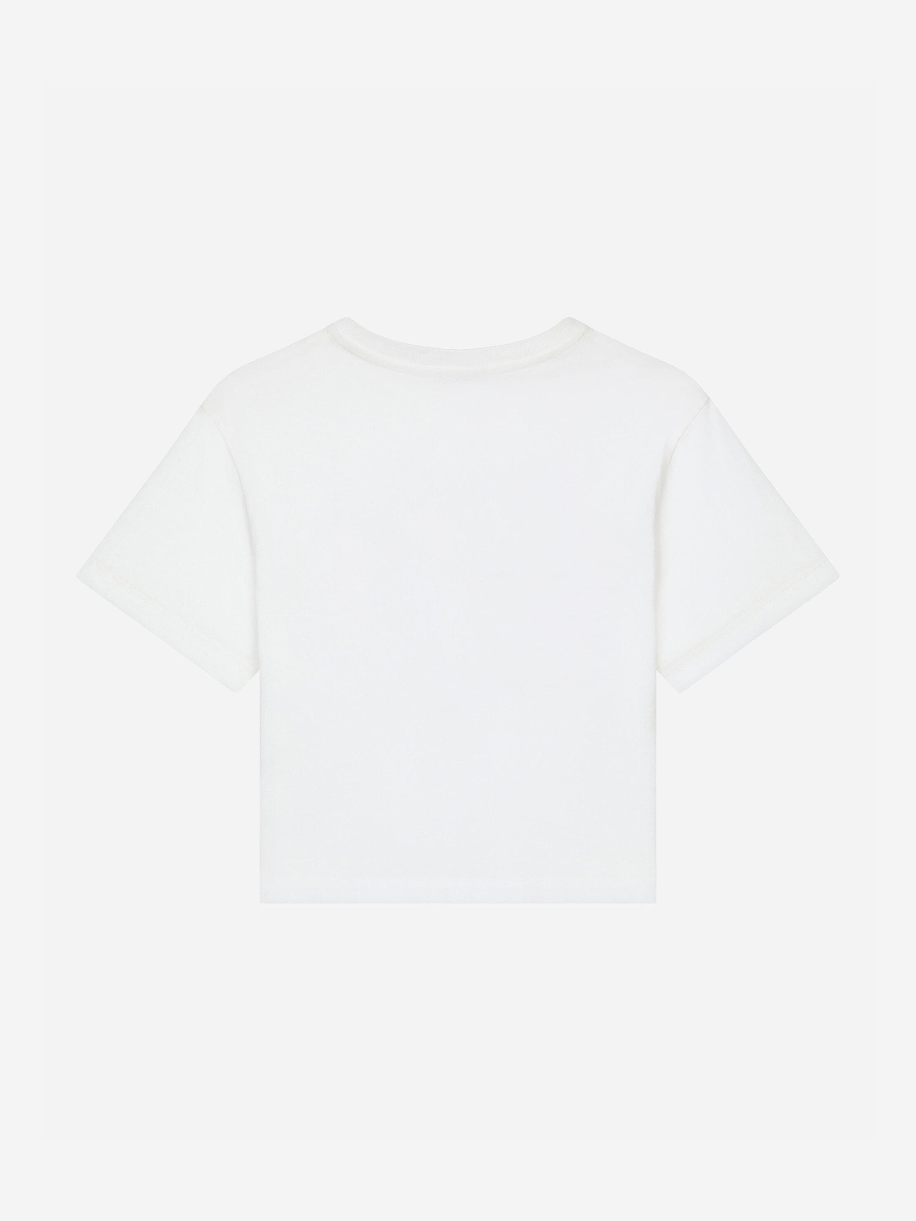 Dolce & Gabbana Girls Flocked Logo T-Shirt in White