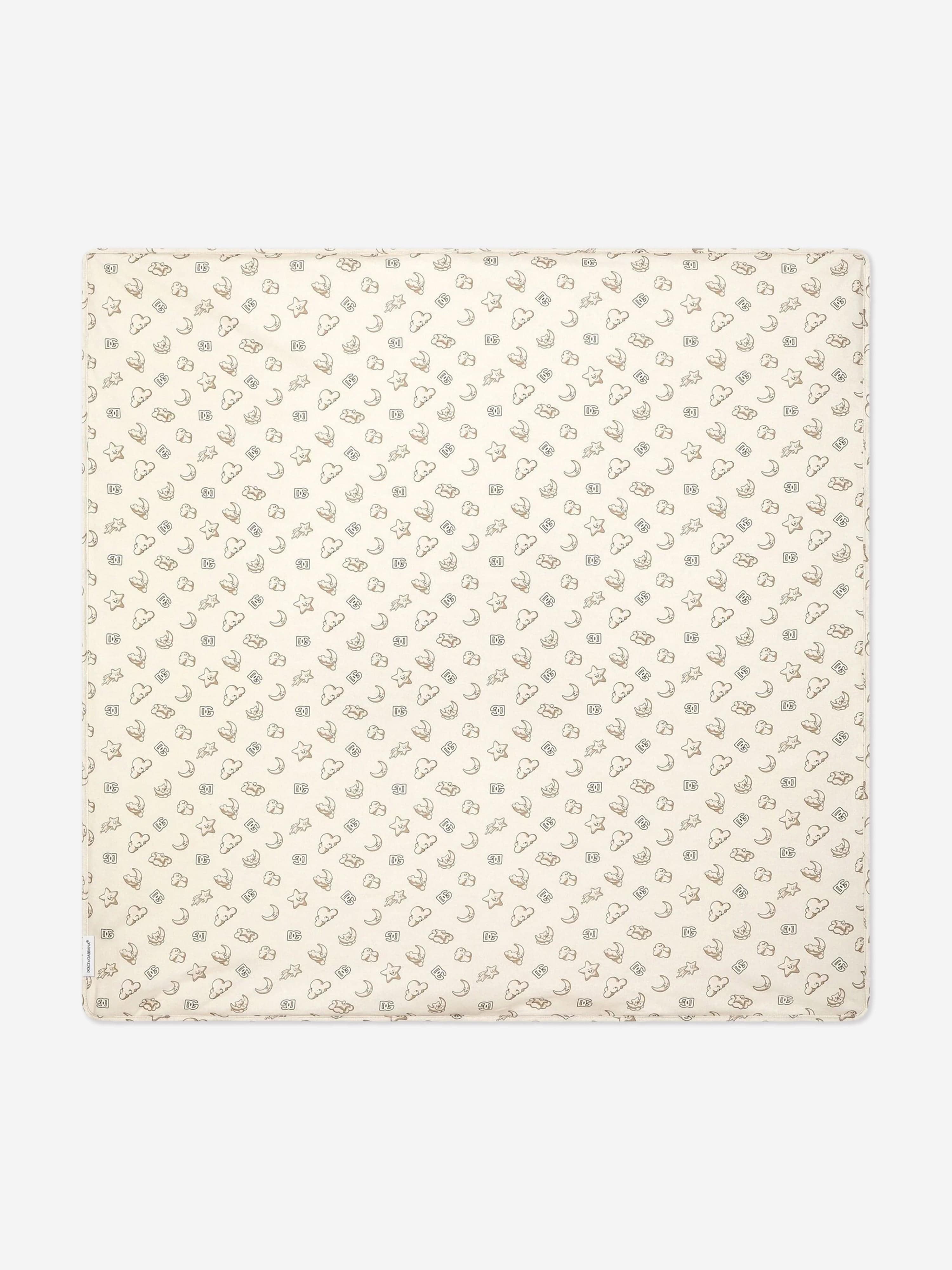 Dolce & Gabbana Baby DG Logo Blanket in Beige