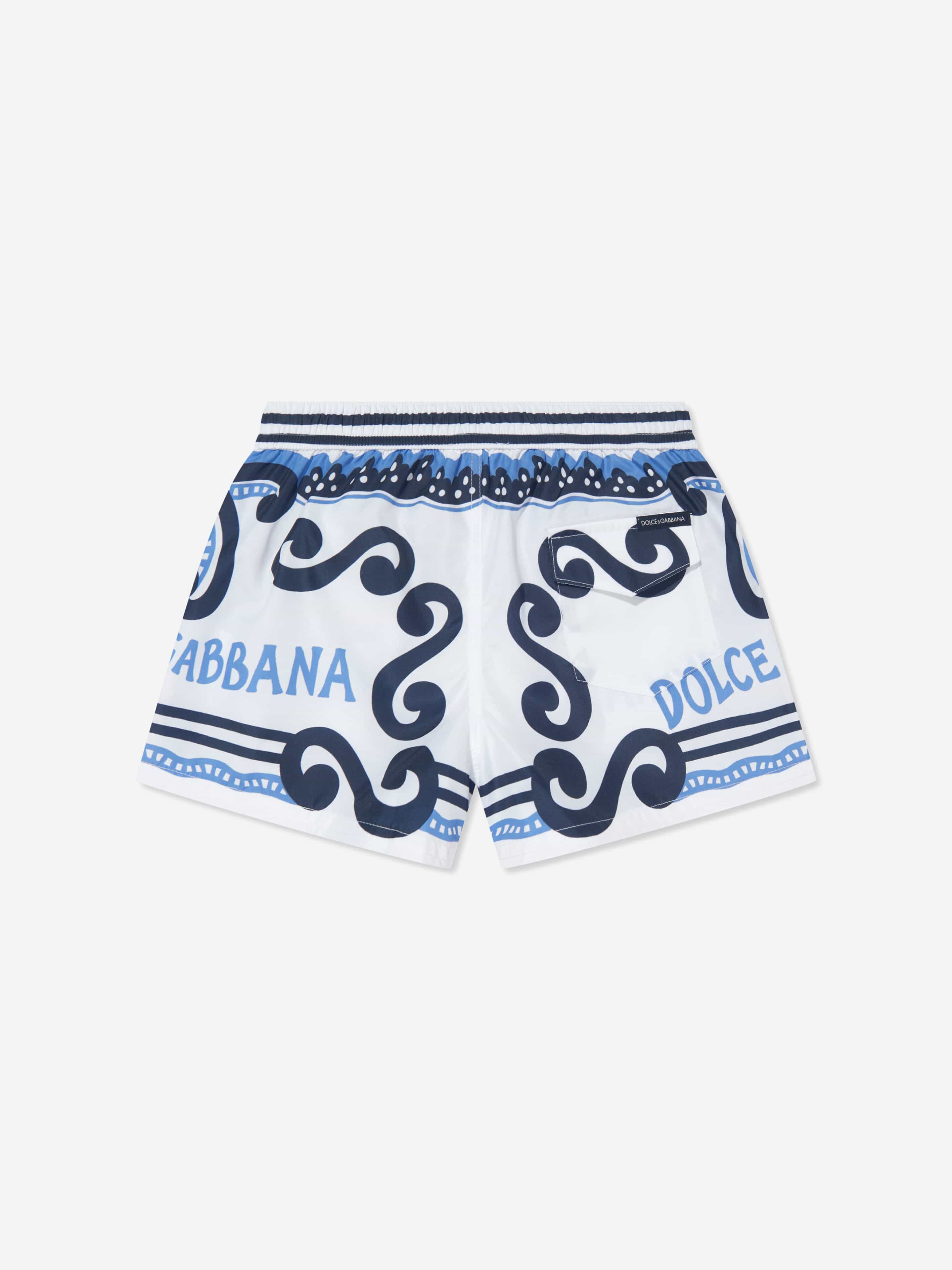 Dolce & Gabbana Boys DG Marina Swim Shorts in Multicolour