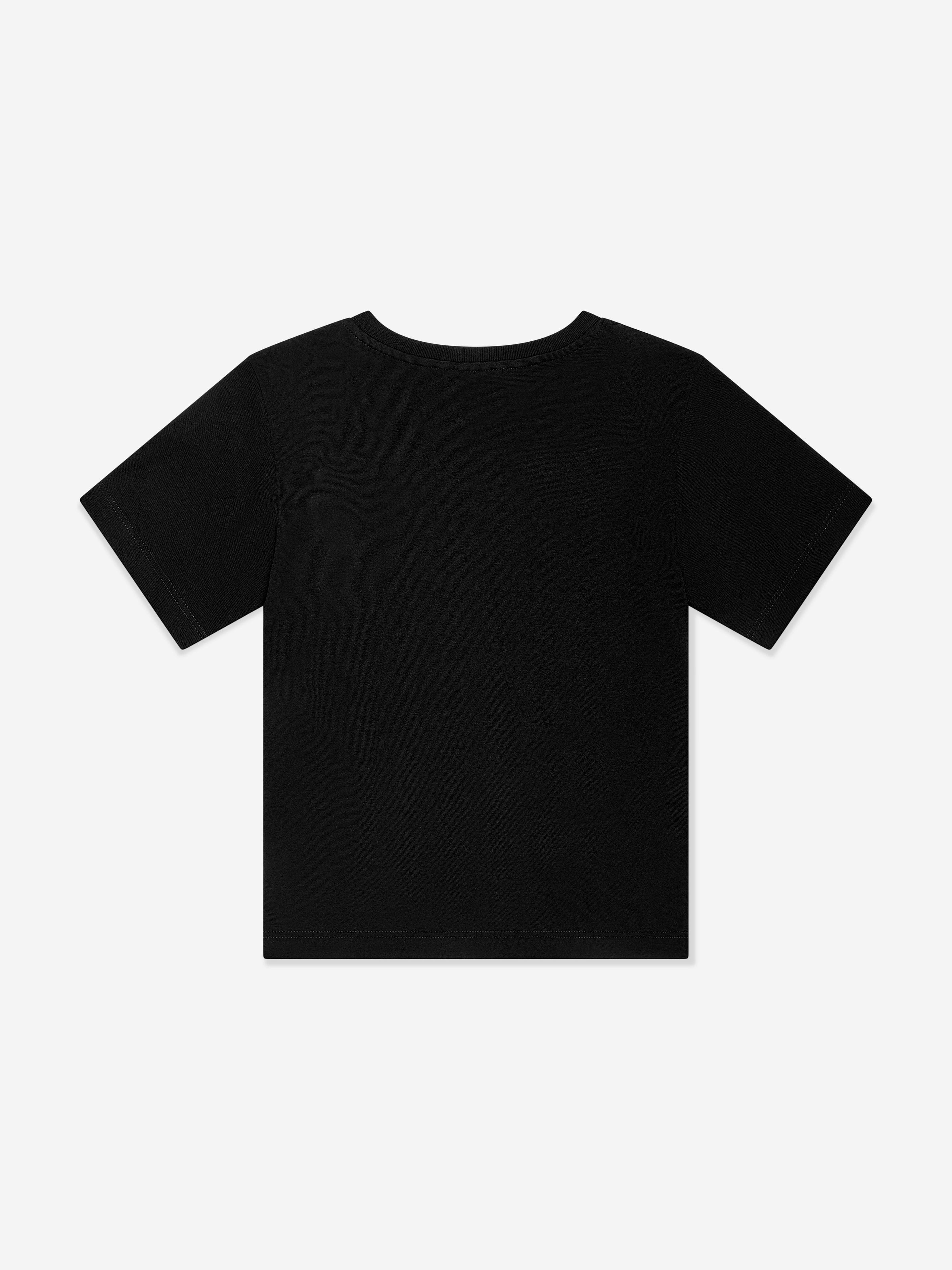 Dolce & Gabbana Boys Logo Labelled T-Shirt in Black