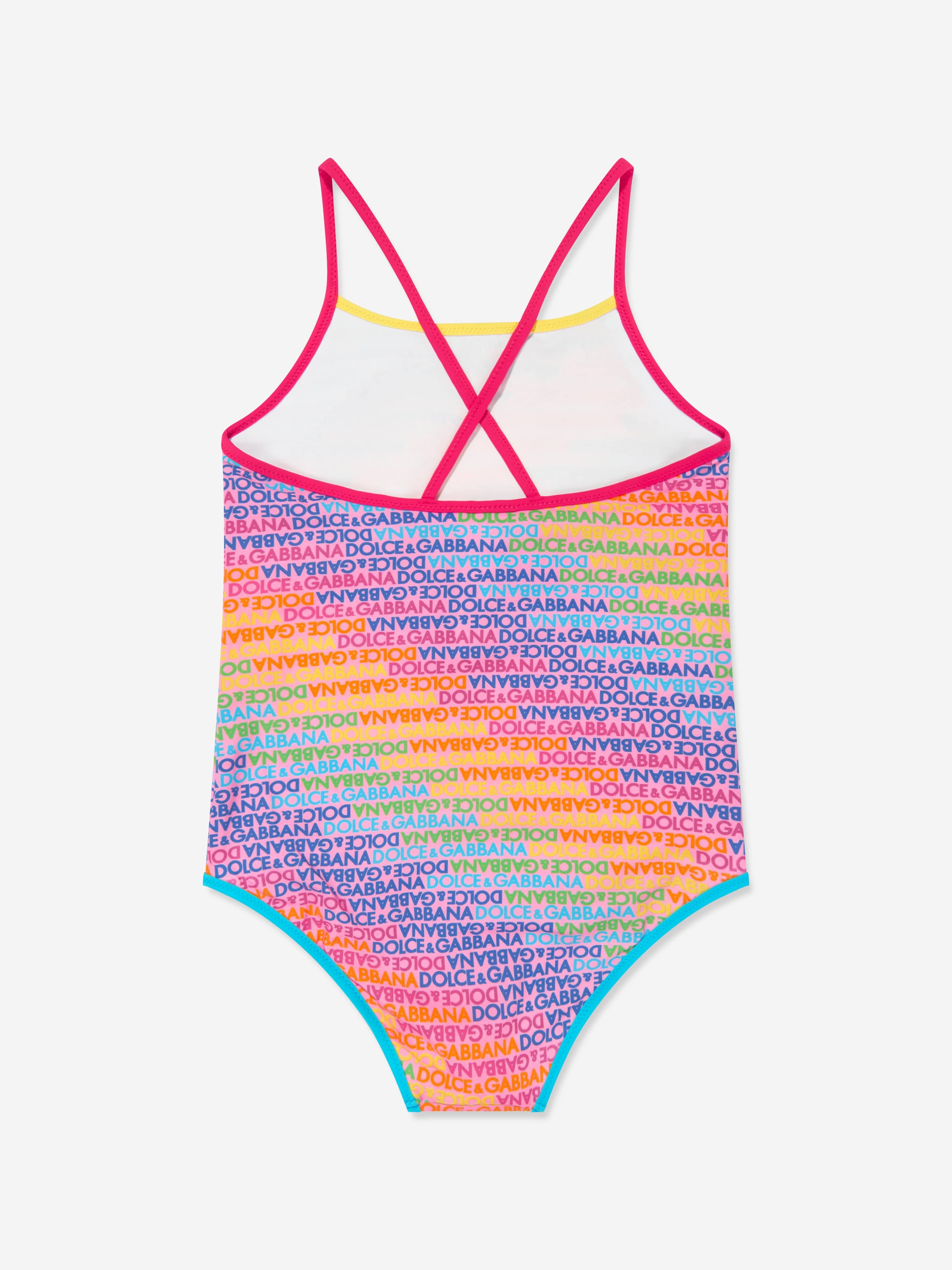 Dolce & Gabbana Girls Logomania Swimming Costume in Multicolour