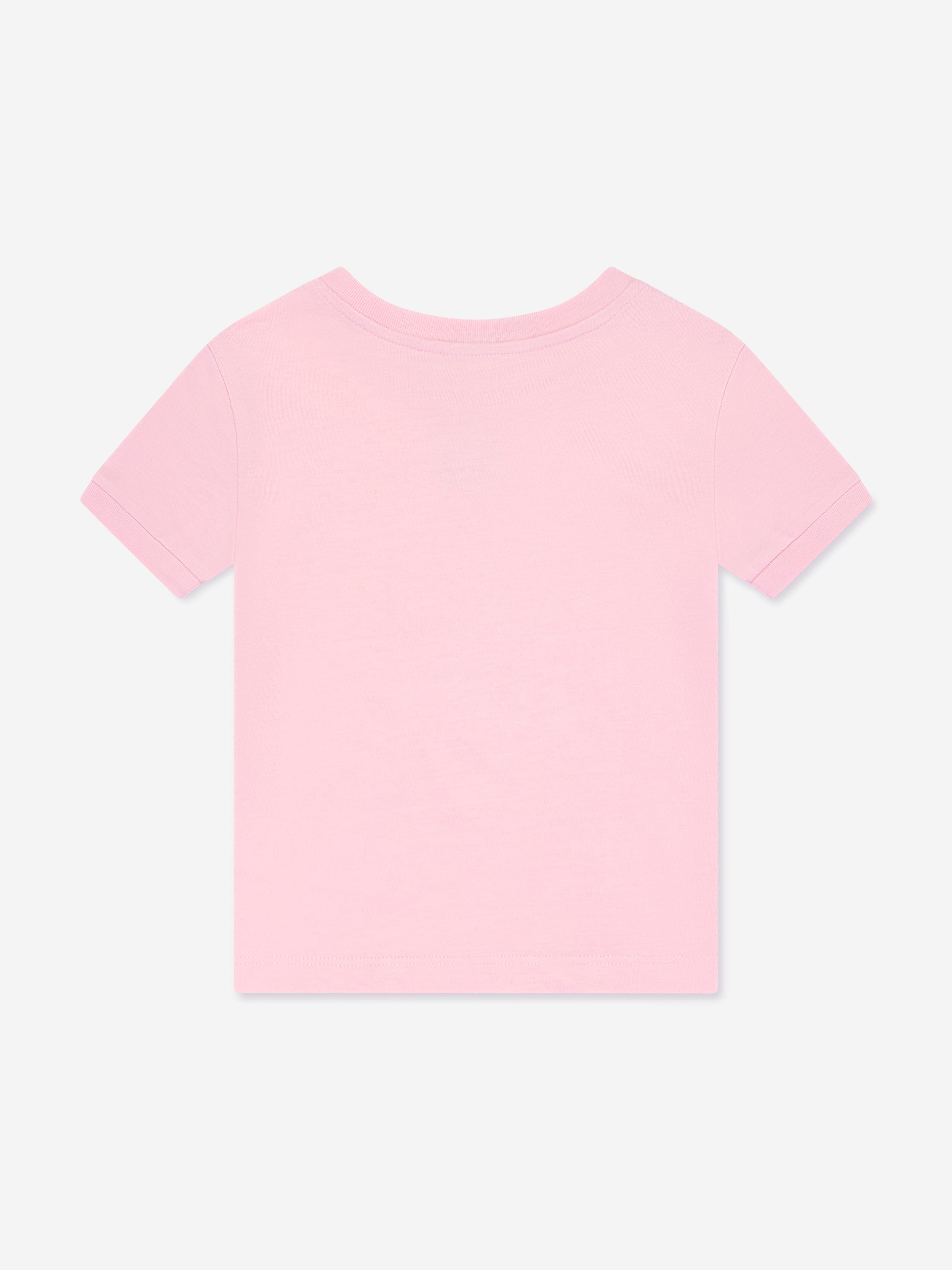 Dolce & Gabbana Girls Logo Label T-Shirt in Pink