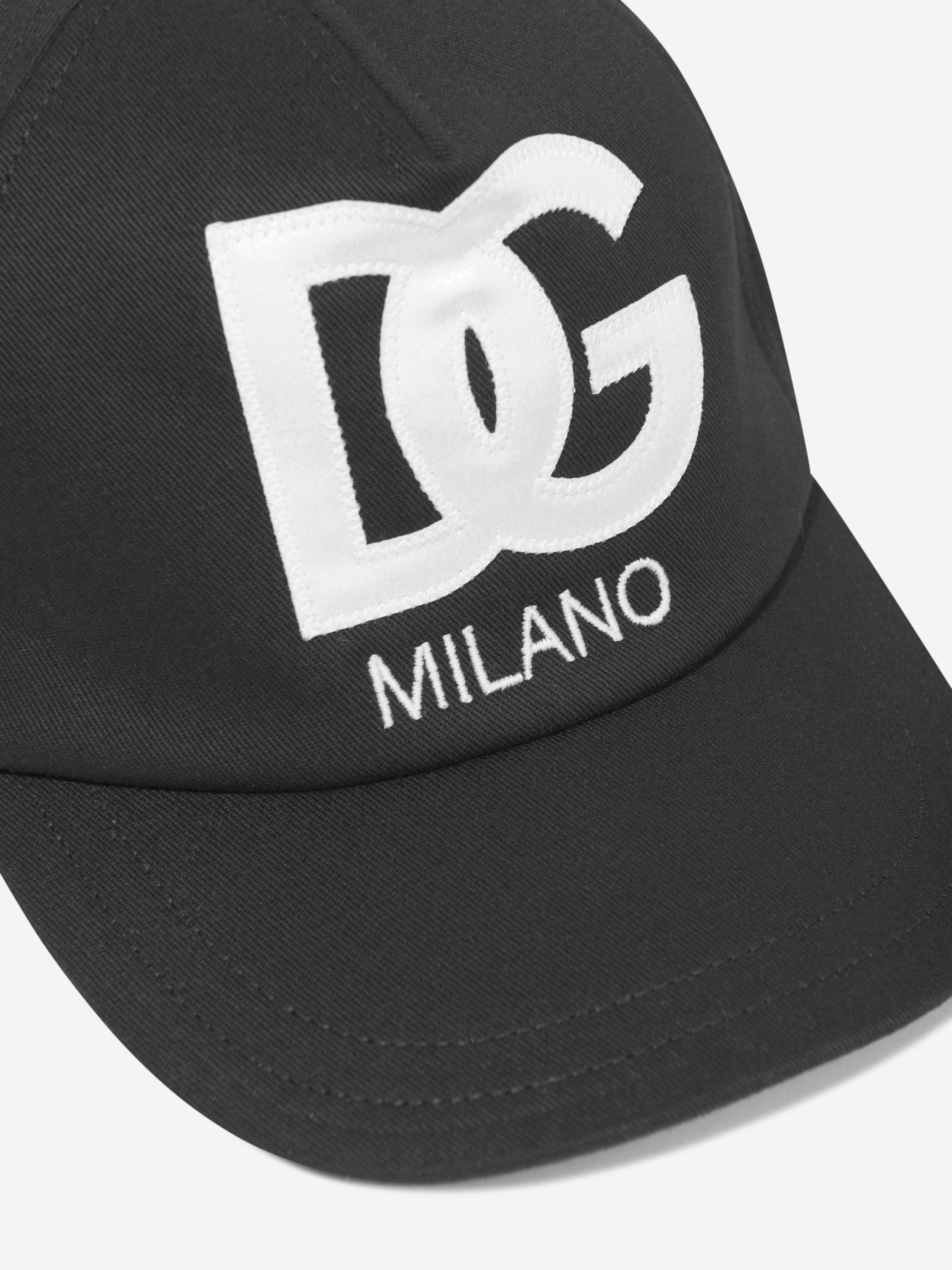 Dolce & Gabbana Boys Embroidered Logo Cap in Black