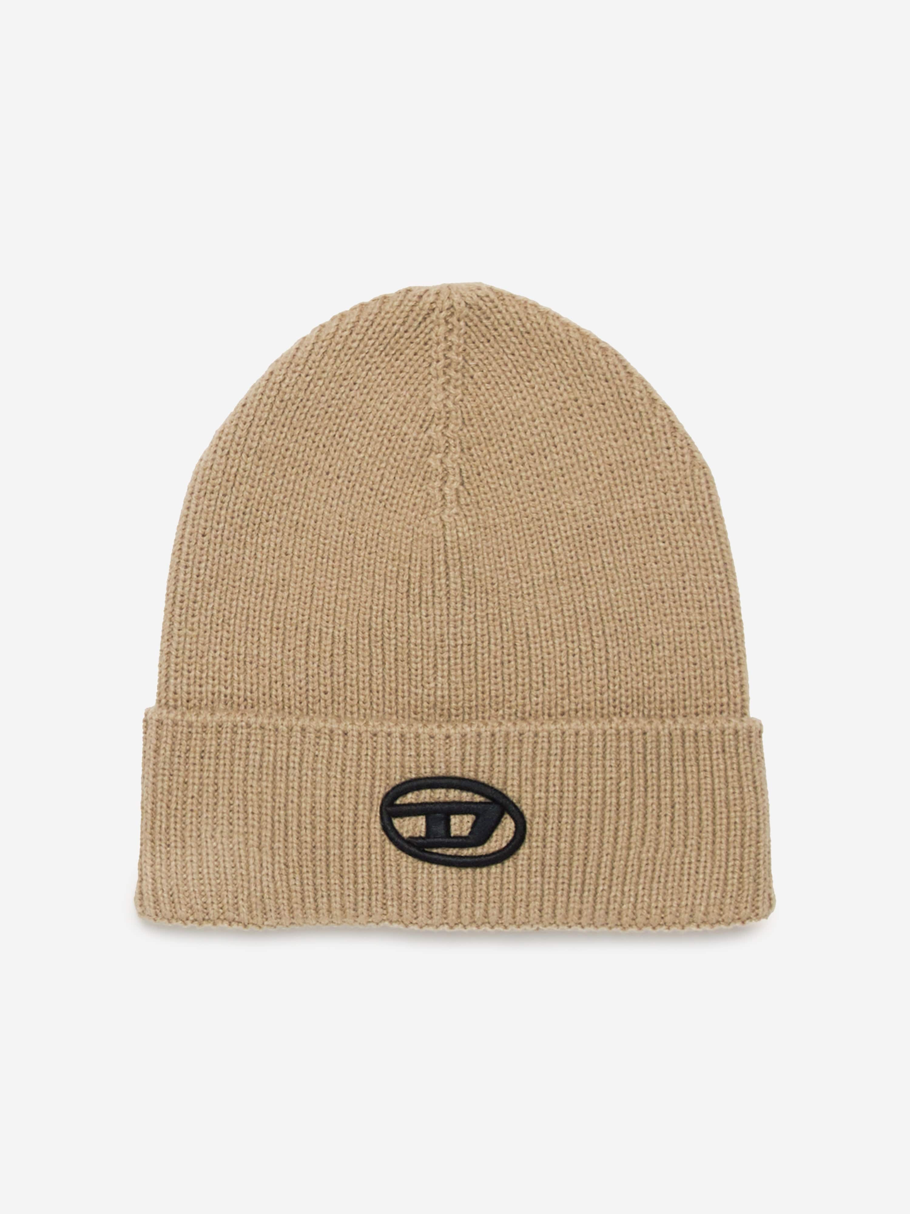 Diesel Kids Logo Beanie Hat in Brown