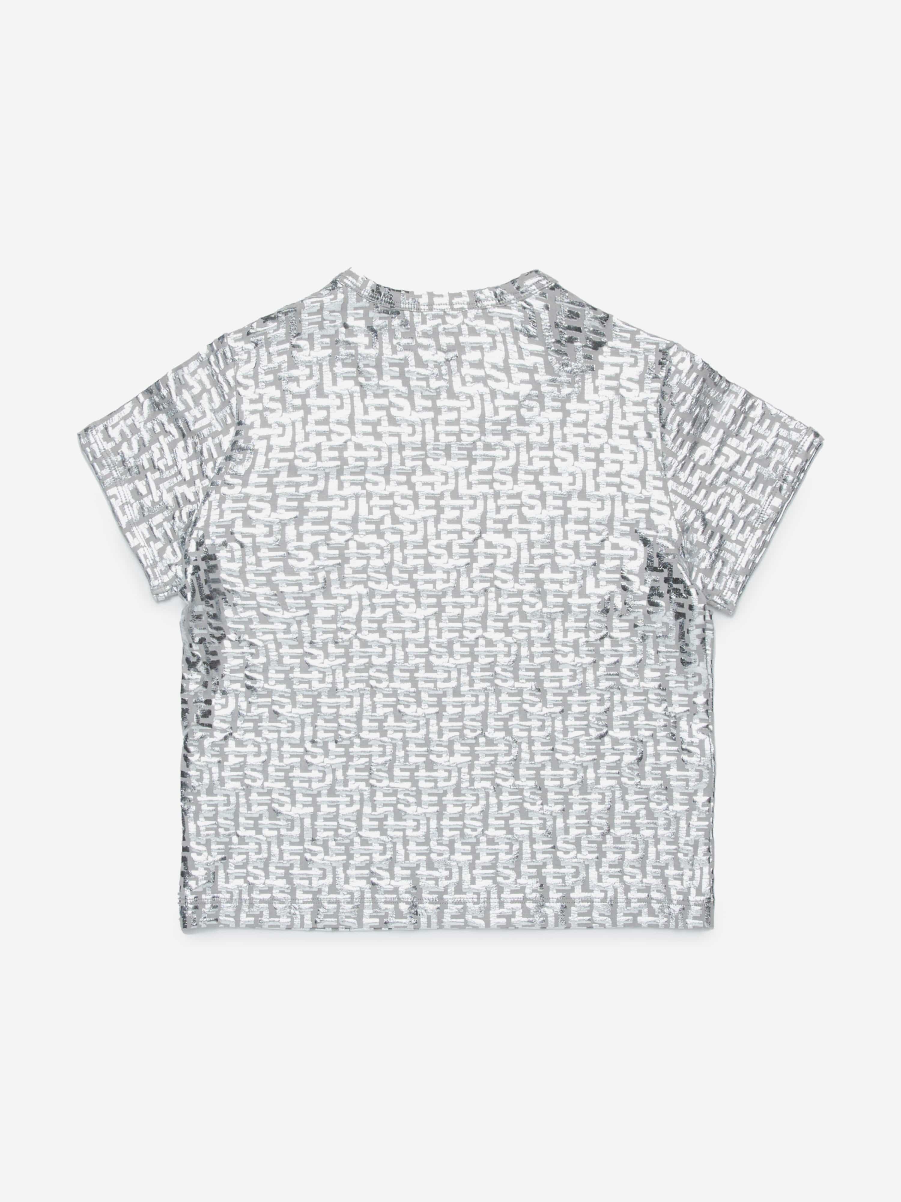 Diesel Girls Branded T-Shirt in Silver