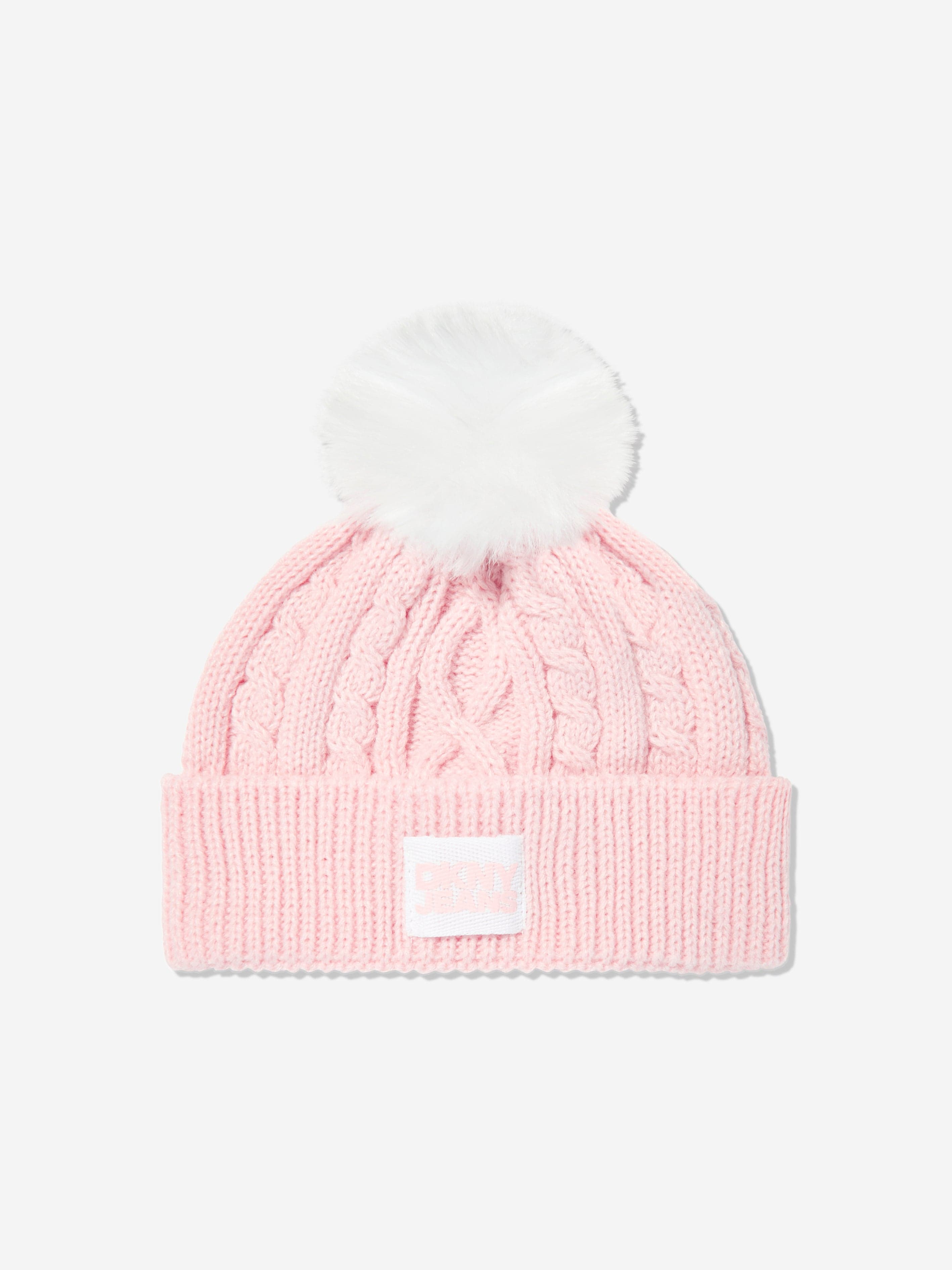 DKNY Baby Girls Pom Pom Knitted Hat and Socks Set in Pink