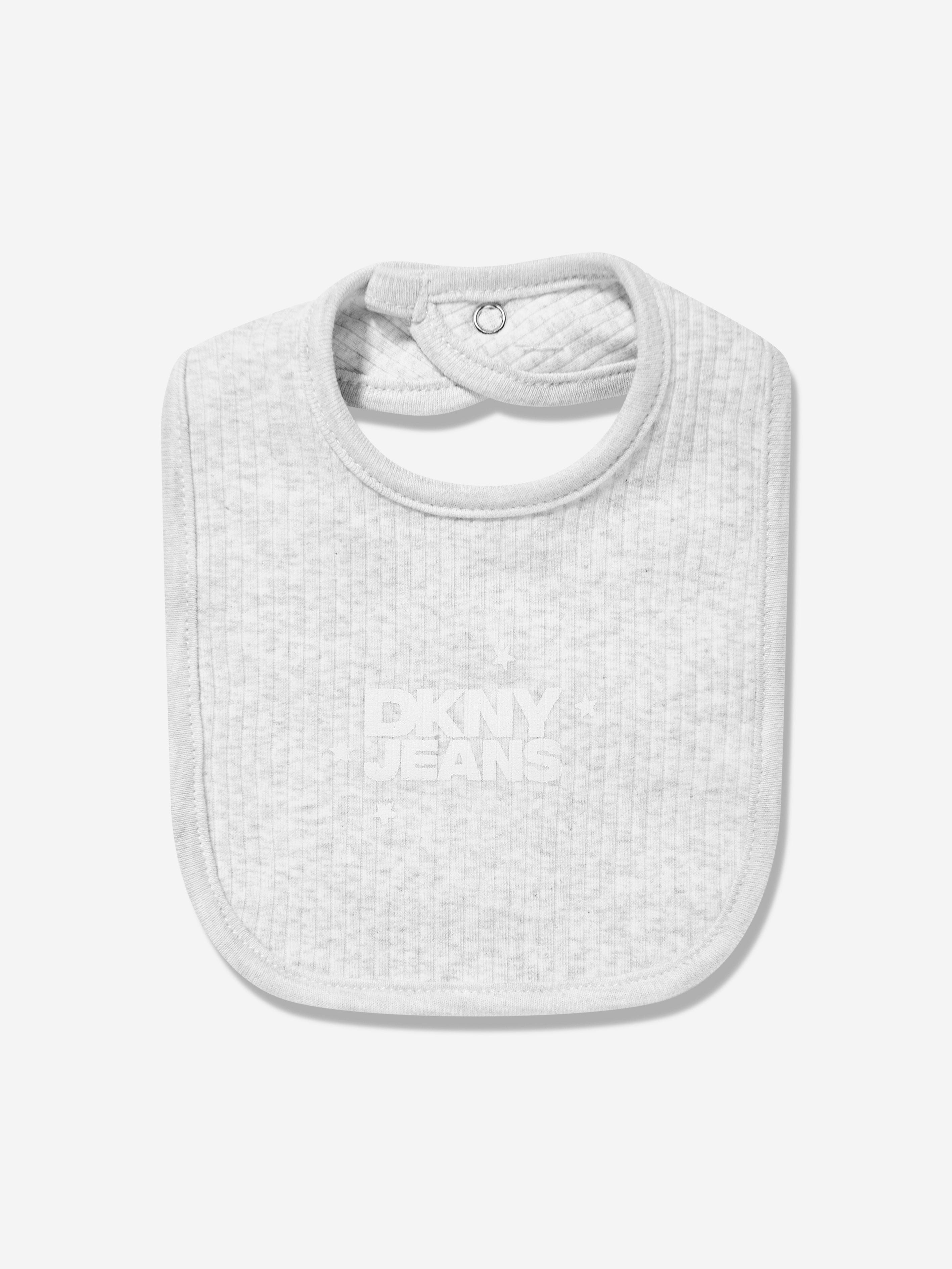 DKNY Baby Bibs and Socks Set in Grey
