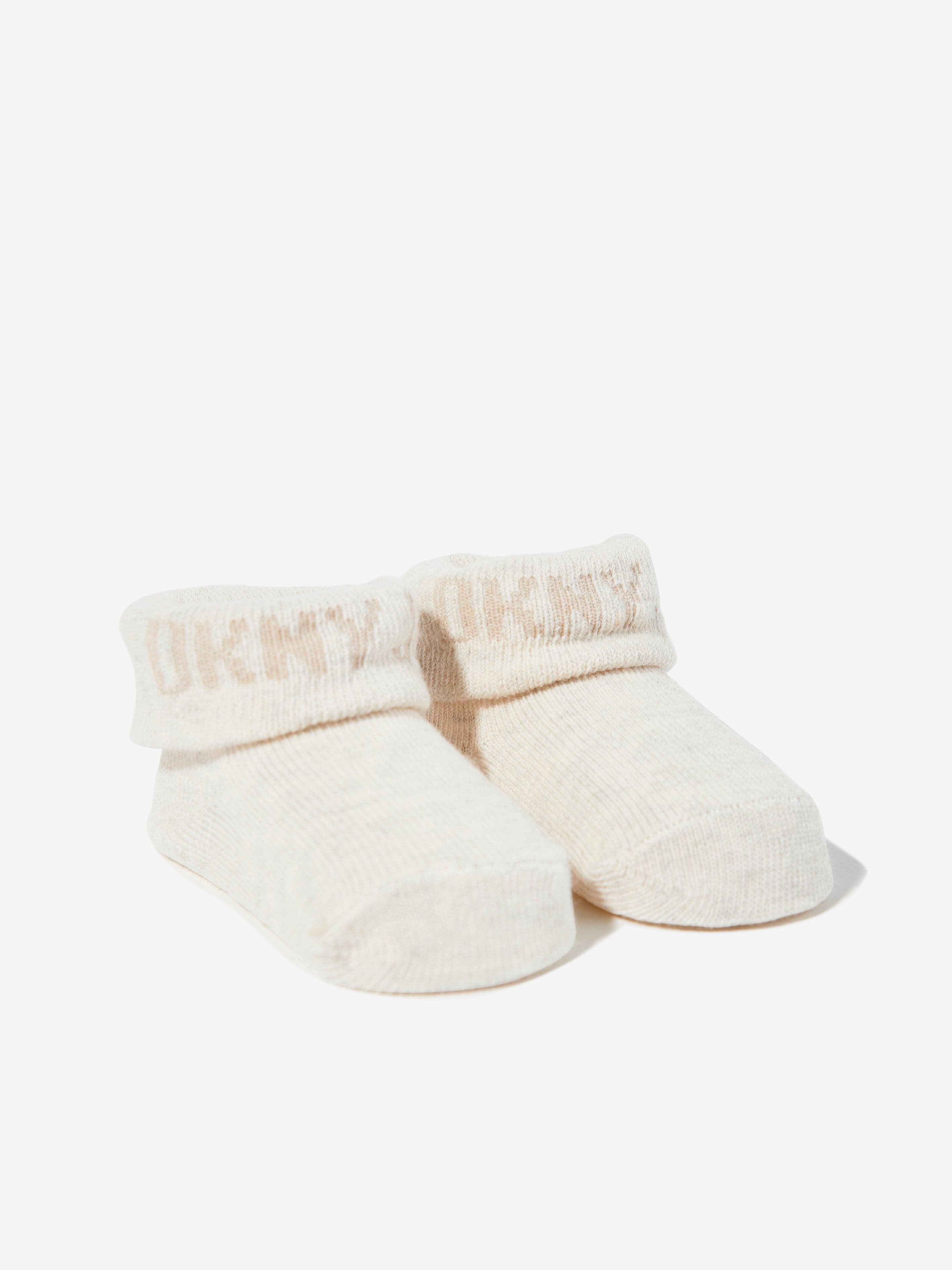 DKNY Baby Bibs and Socks Set in Beige