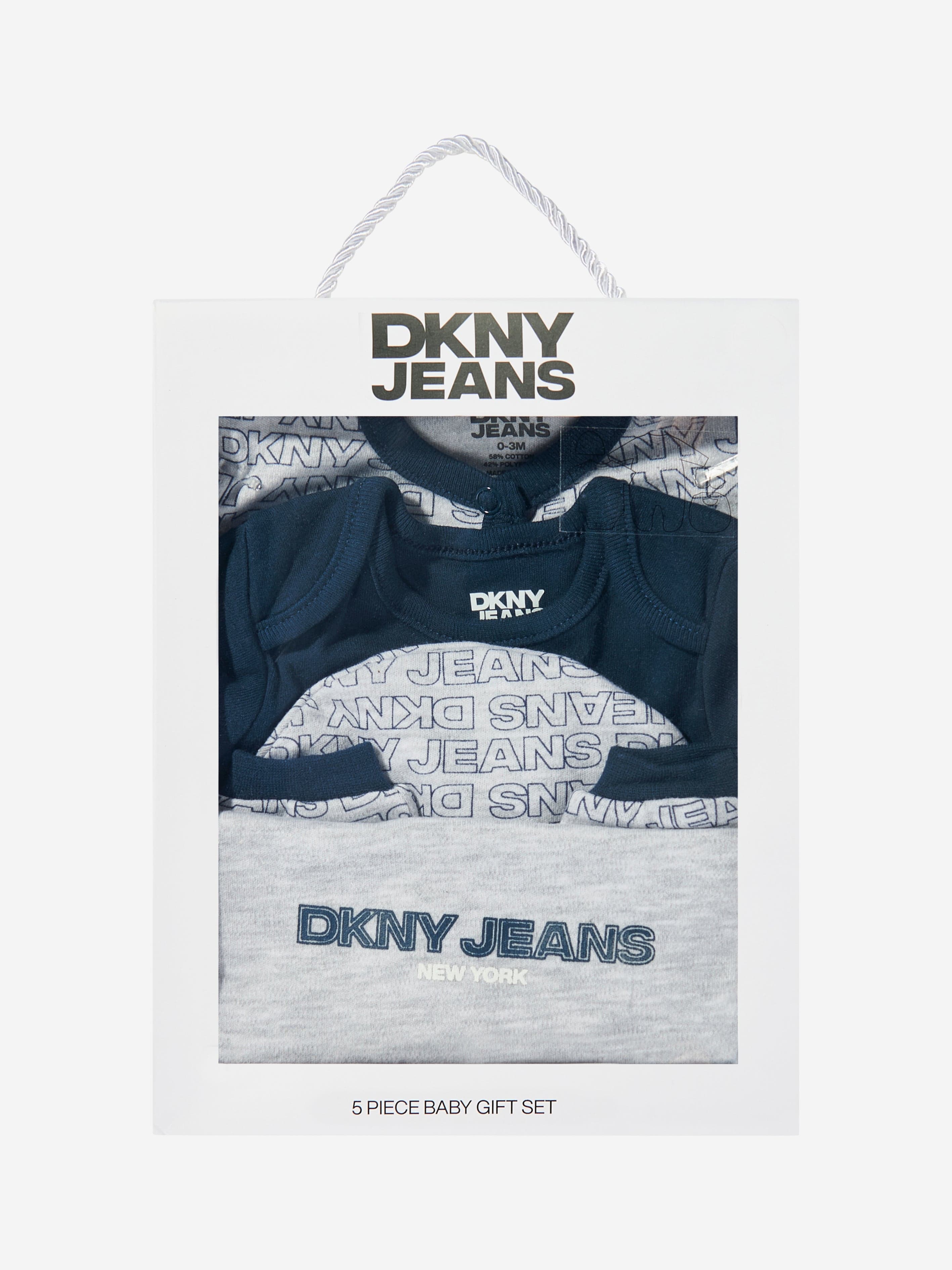 DKNY Baby Boys 5 Piece Babygrow Set in Navy