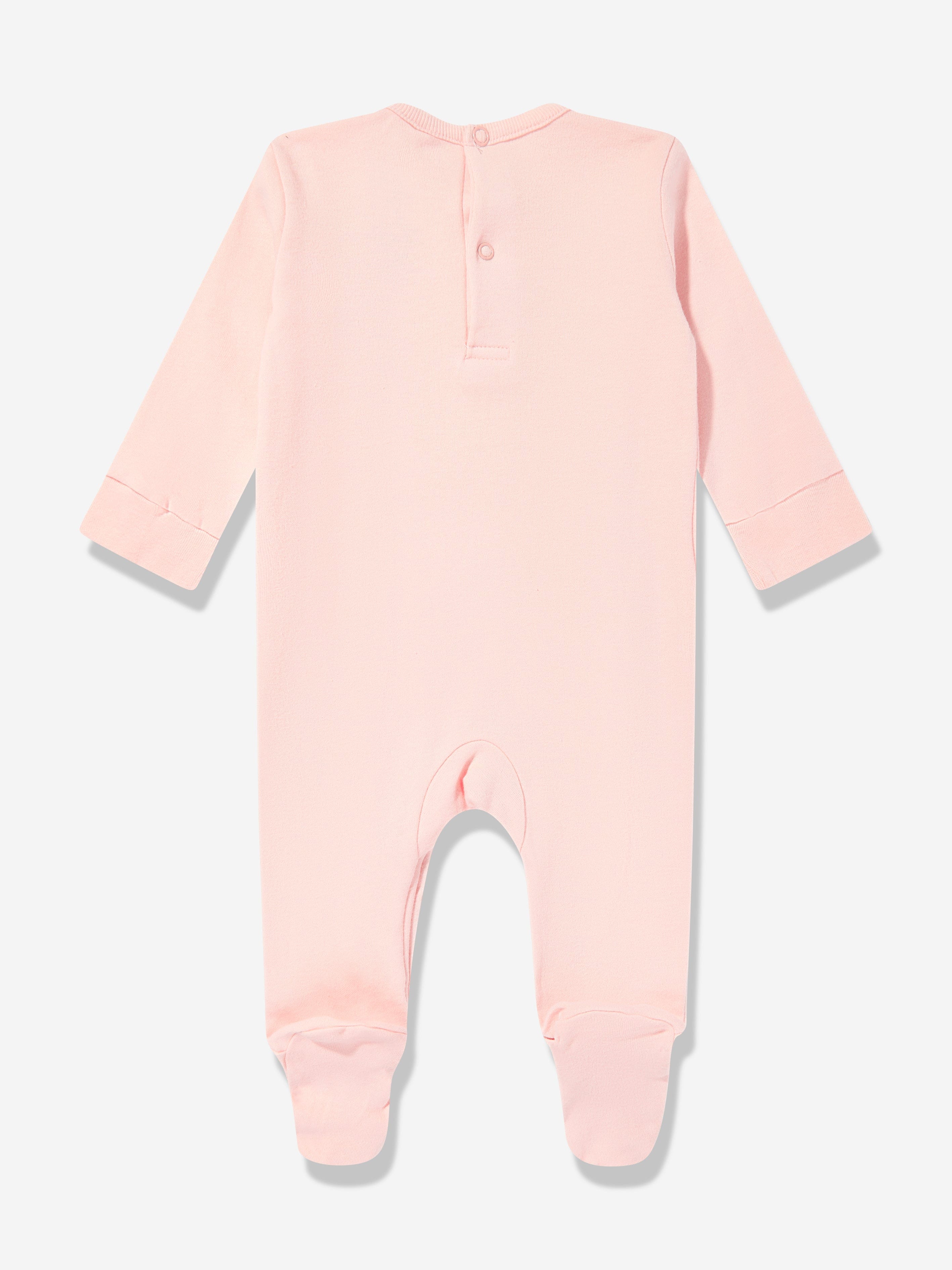 DKNY Baby Girls Heart Logo Babygrow Set in Pink