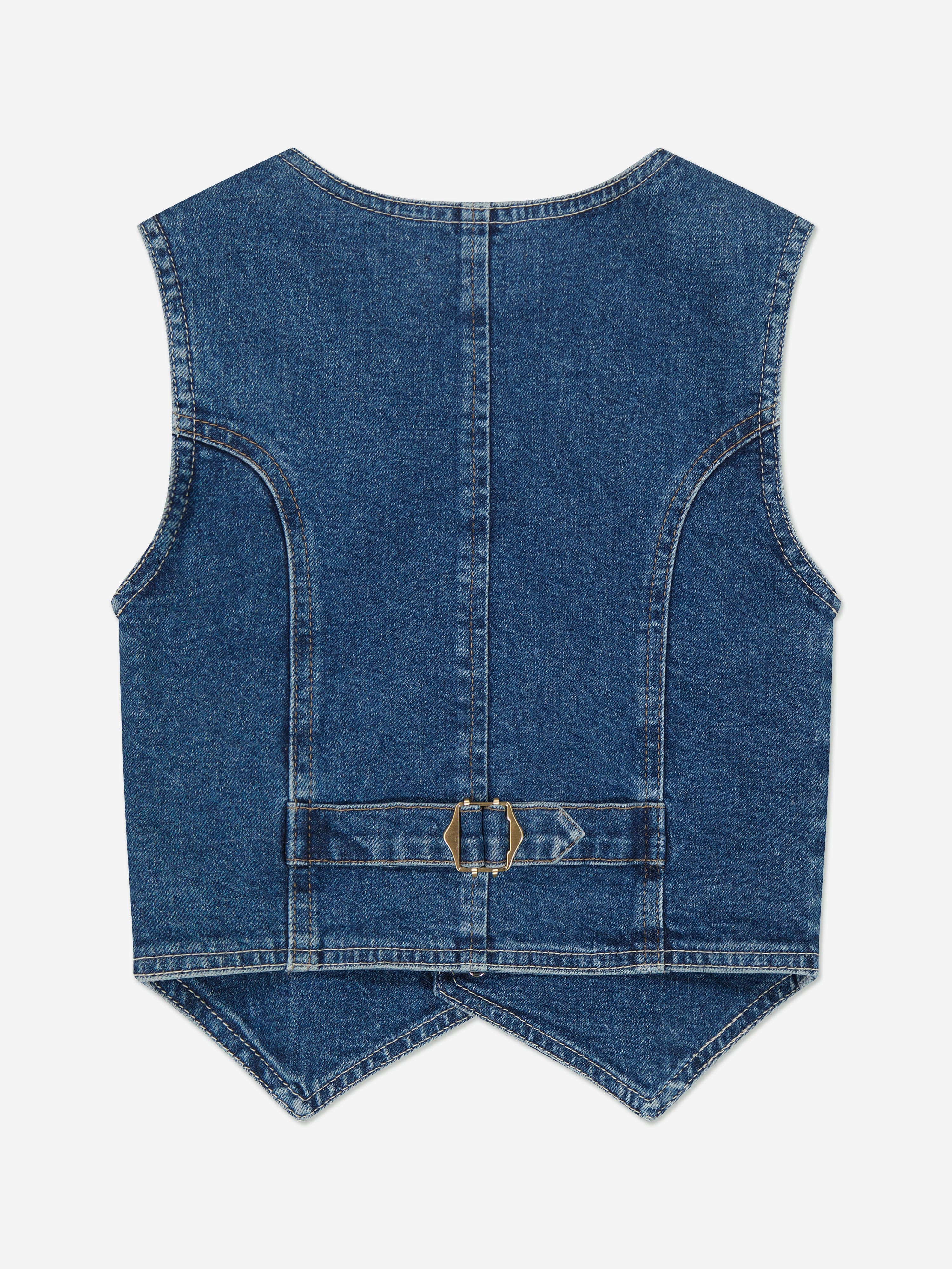 Girls Zizi Denim Waistocoat in Blue