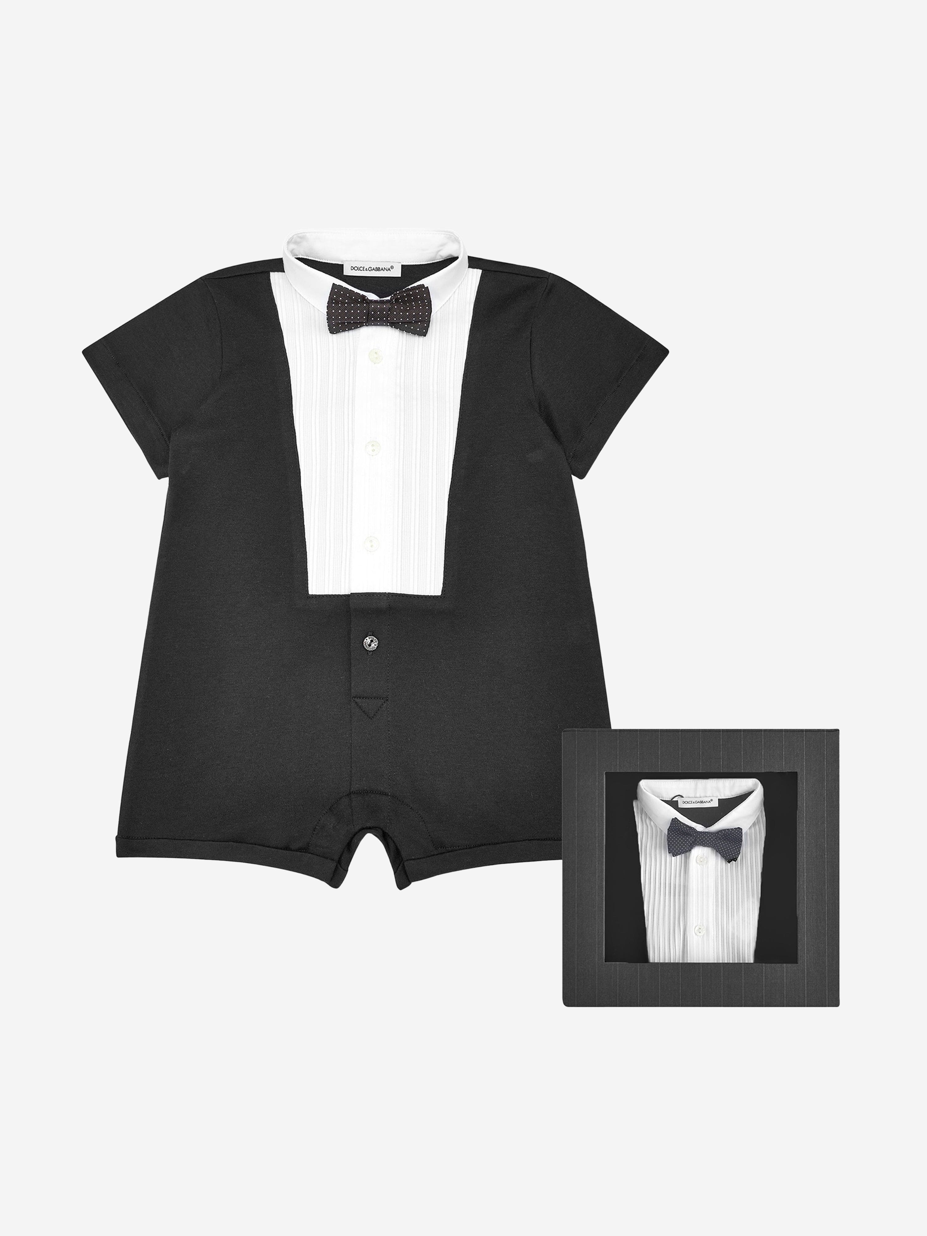 Dolce & Gabbana Baby Boys Tuxedo Romper in Black