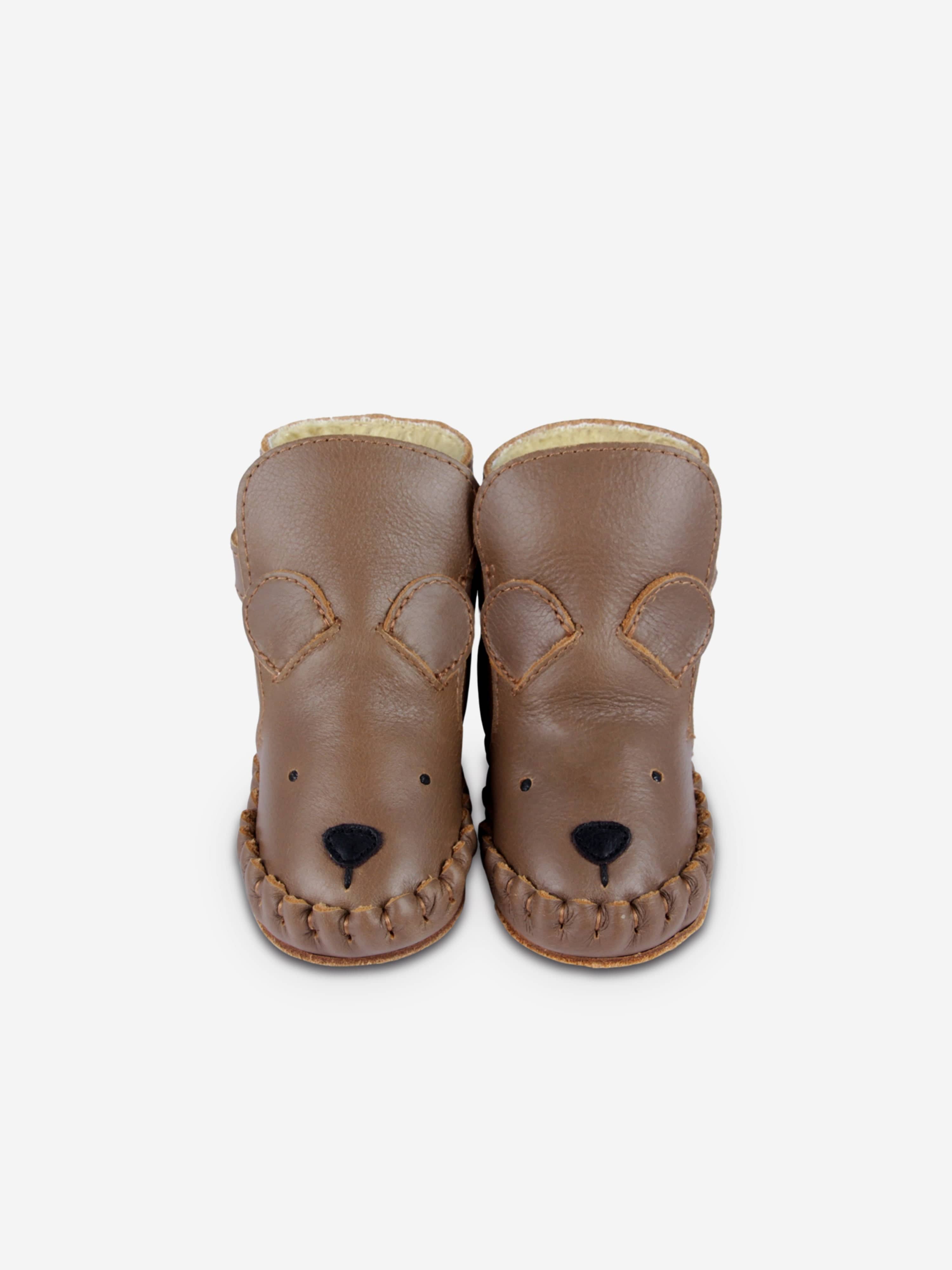 Baby Kapi Classic Bear Booties in Brown