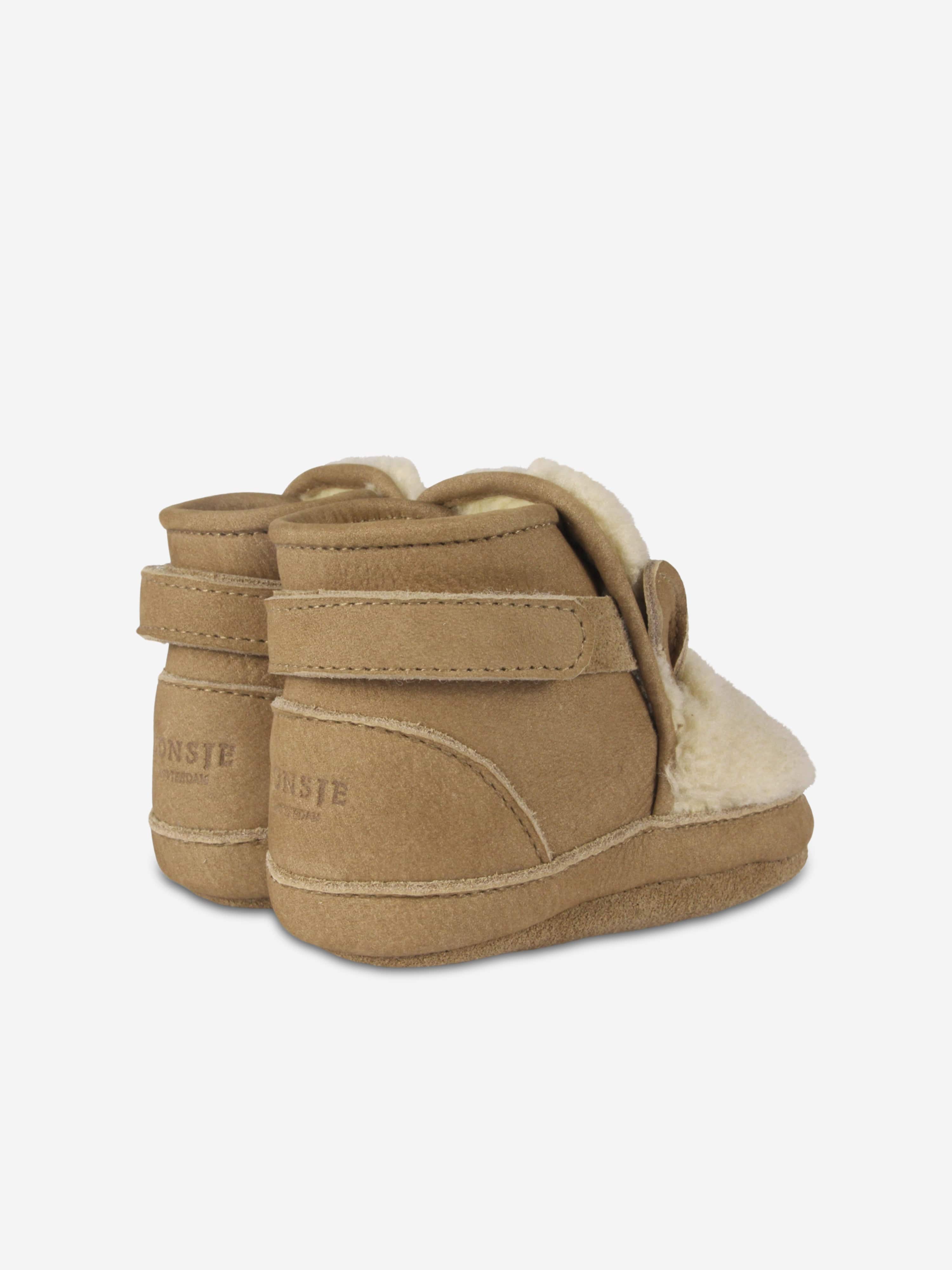 Baby Richy Alpaca Booties in Beige