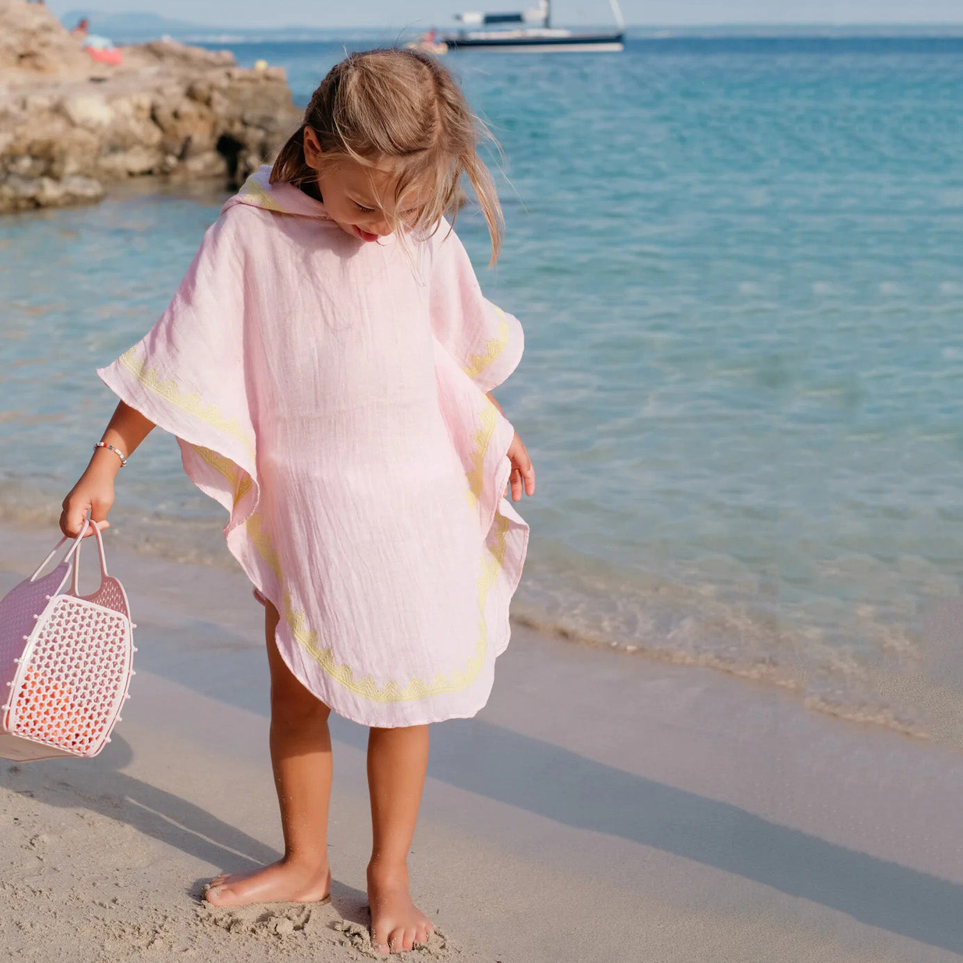 Girls Light Pink Hooded Top