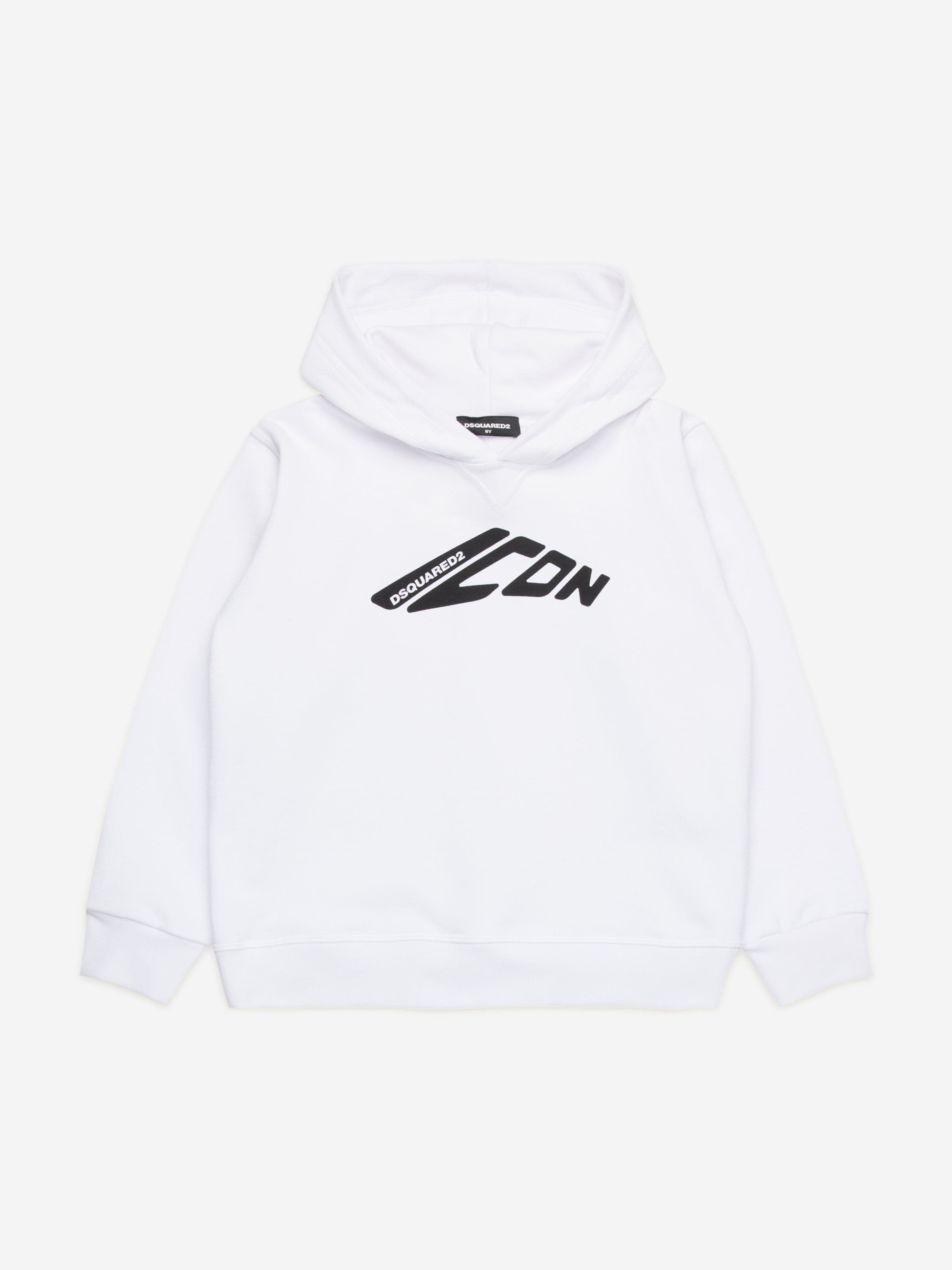 Kids Icon Logo Hoodie in White