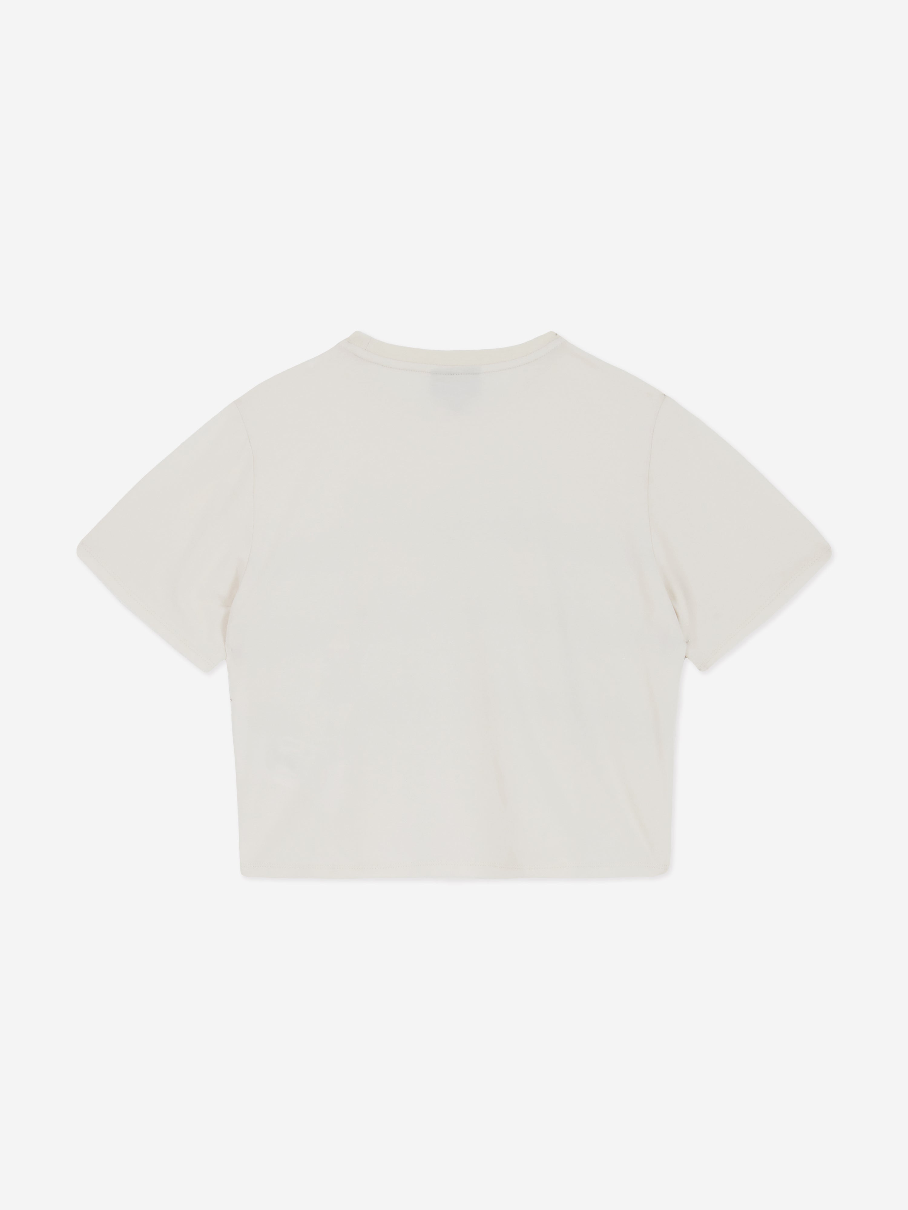 EA7 Emporio Armani Girls Striped Logo T-Shirt in Beige