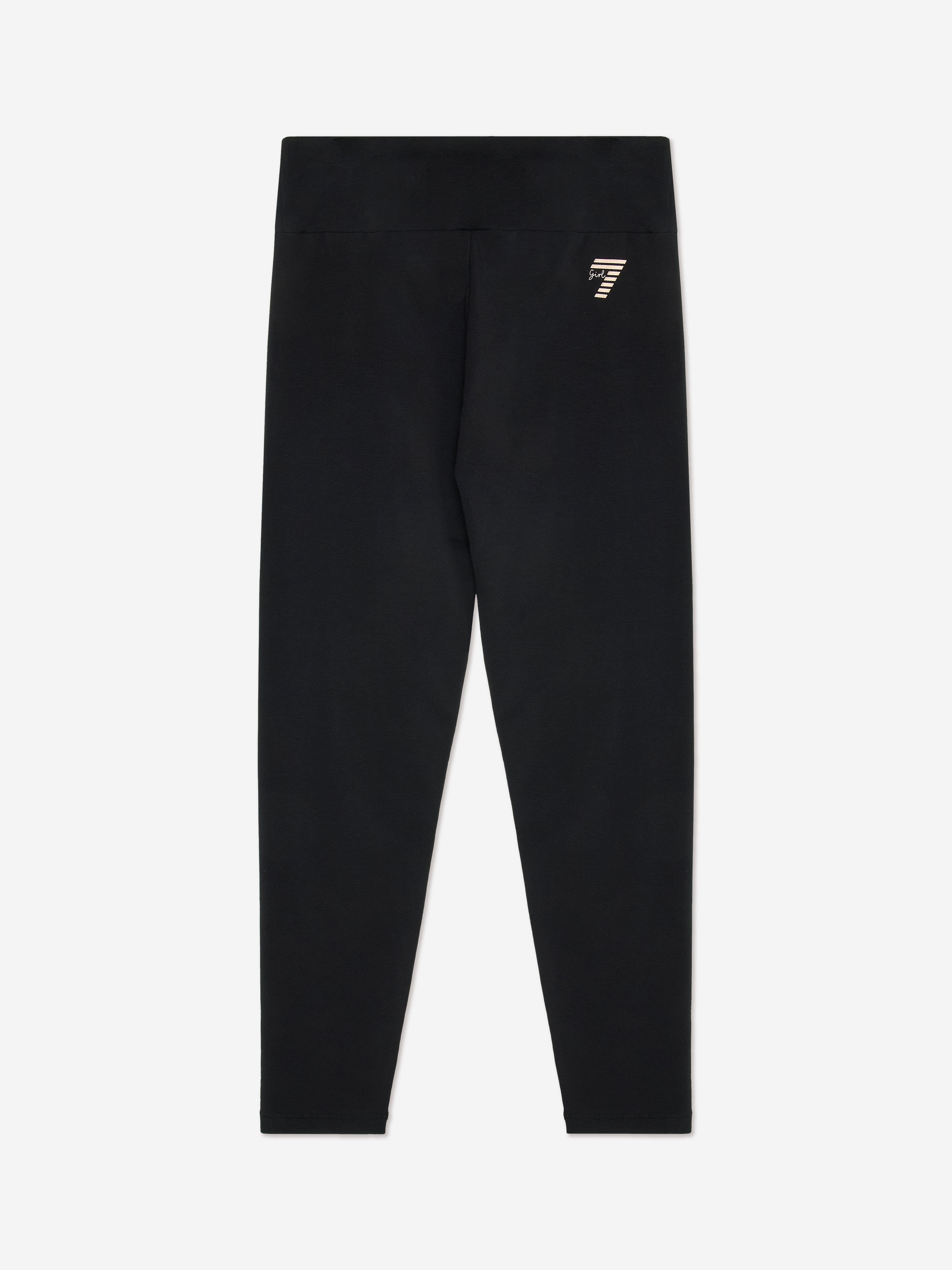 EA7 Emporio Armani Girls Logo Leggings in Black
